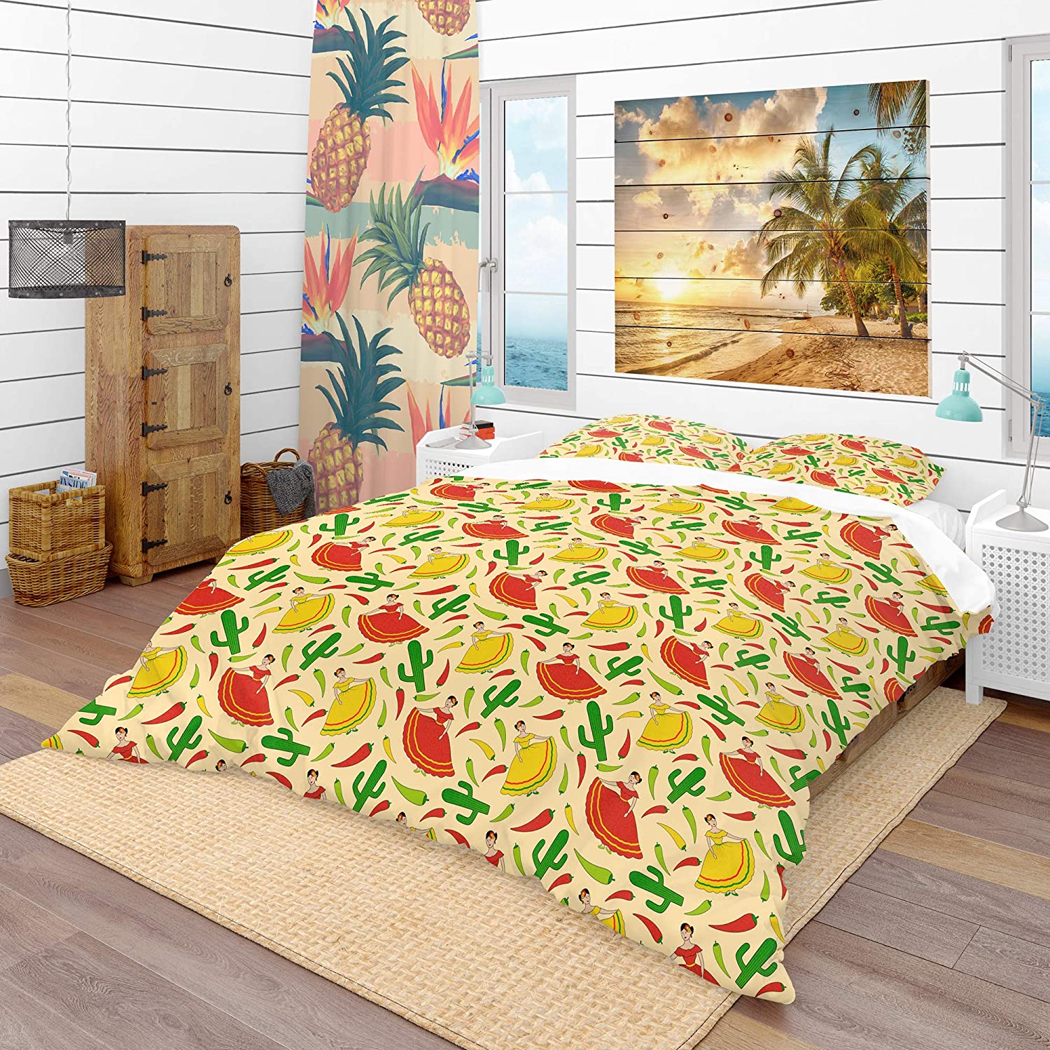 Price:$109.78 'Mexican Woman Pattern' Tropical Duvet Cover Set : Home & Kitchen