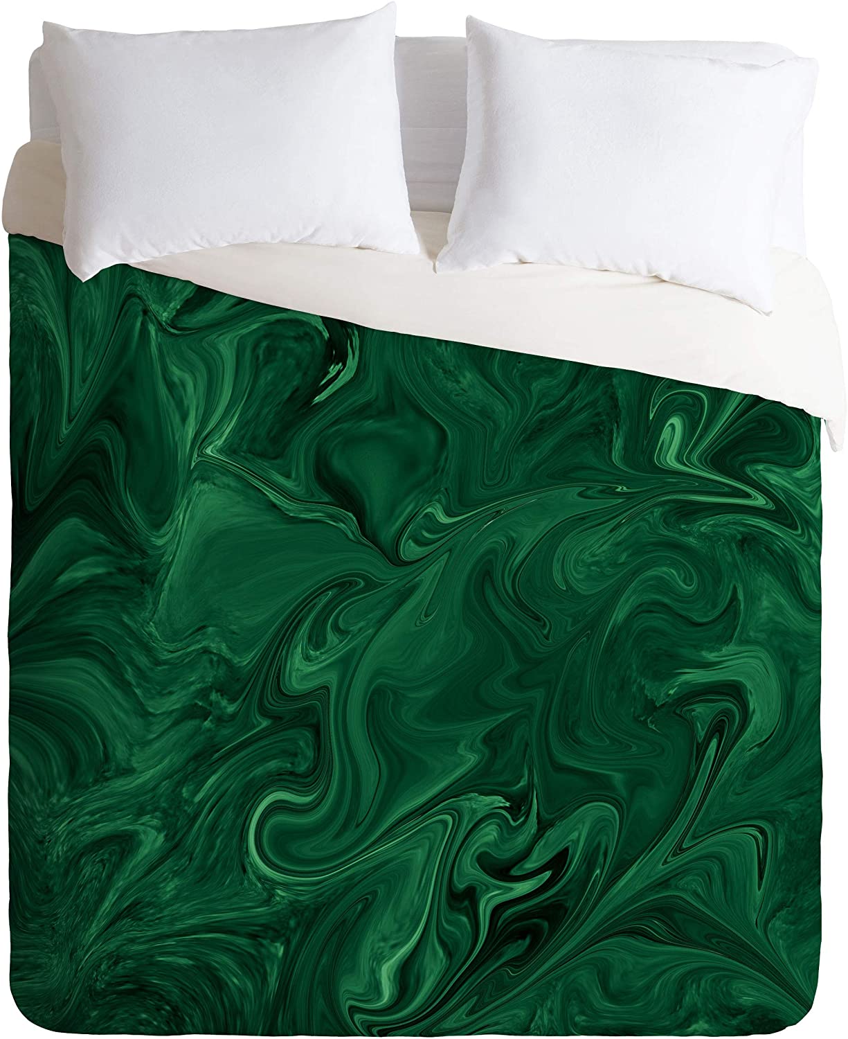 Price:$171.19 Sheila Wenzel-Ganny Emerald Green Abstract Duvet Cover Set with Pillowcase(s), King, London City Skyline : Home & Kitchen