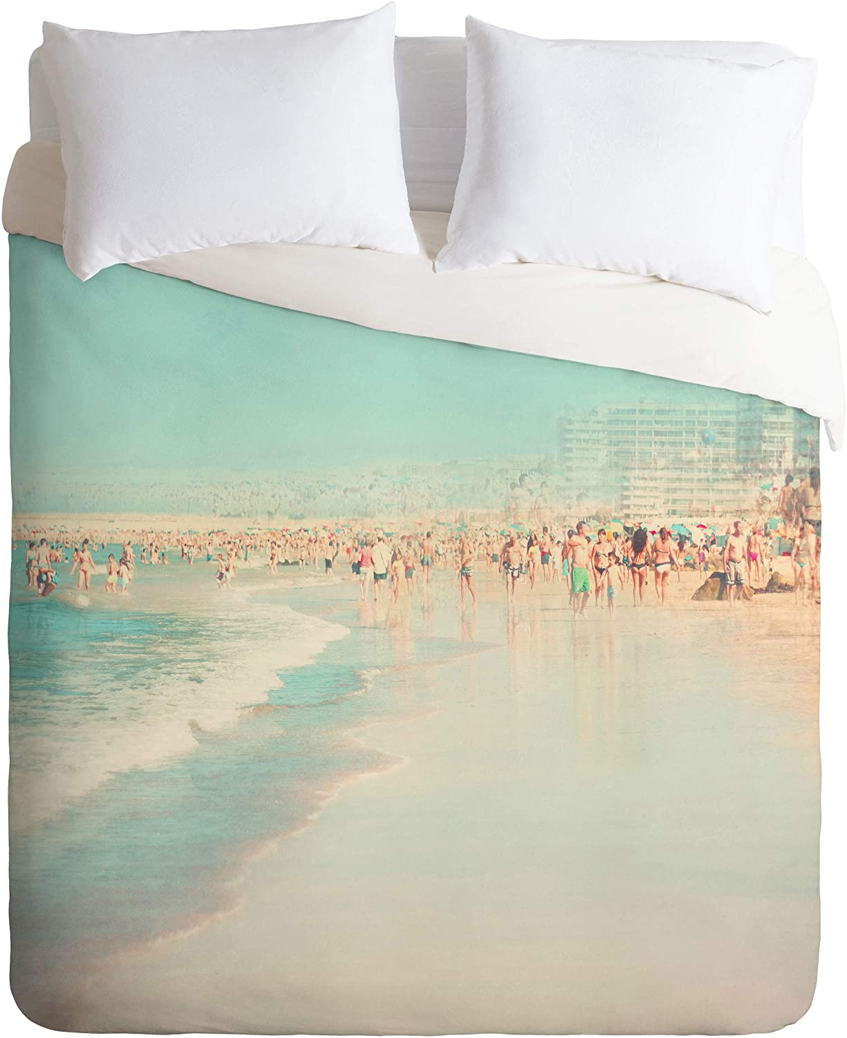 Price:$37.53 Ingrid Beddoes Beach Summer I Duvet Cover Set, 104" x 88", Pillowcases: 40" x 20”, Blue : Home & Kitchen