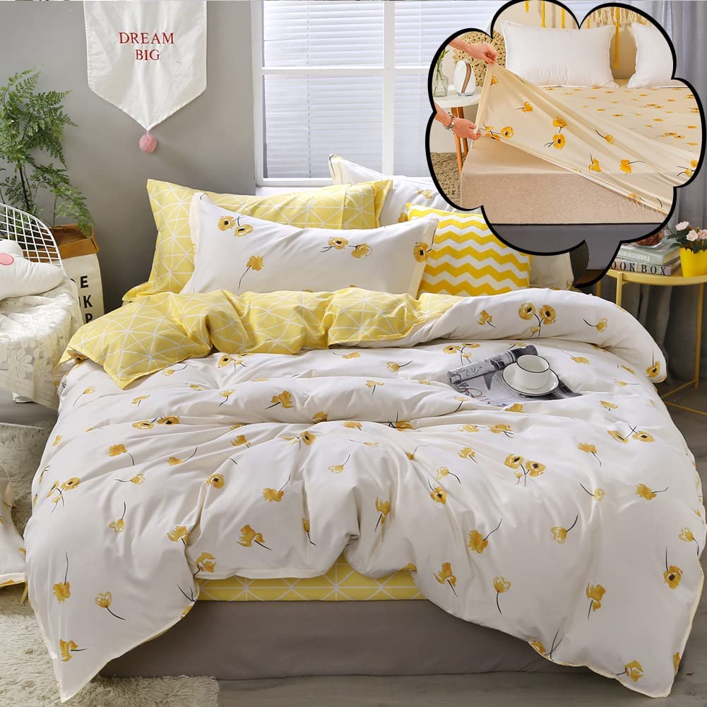 Price:$54.99 Flower Duvet Cover Set and Single Fitted Sheet Bundle : Home & Kitchen