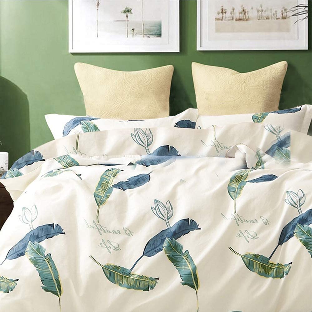 Price:$14.69 Leaf Duvet Cover Twin Size Green Plant Palm Leaves Quilt Cover 2PC Forest Botanical Leaf Bedding for Boys Girls Kids 1 Duvet Cover+ 1 Pillow Shams : Home & Kitchen