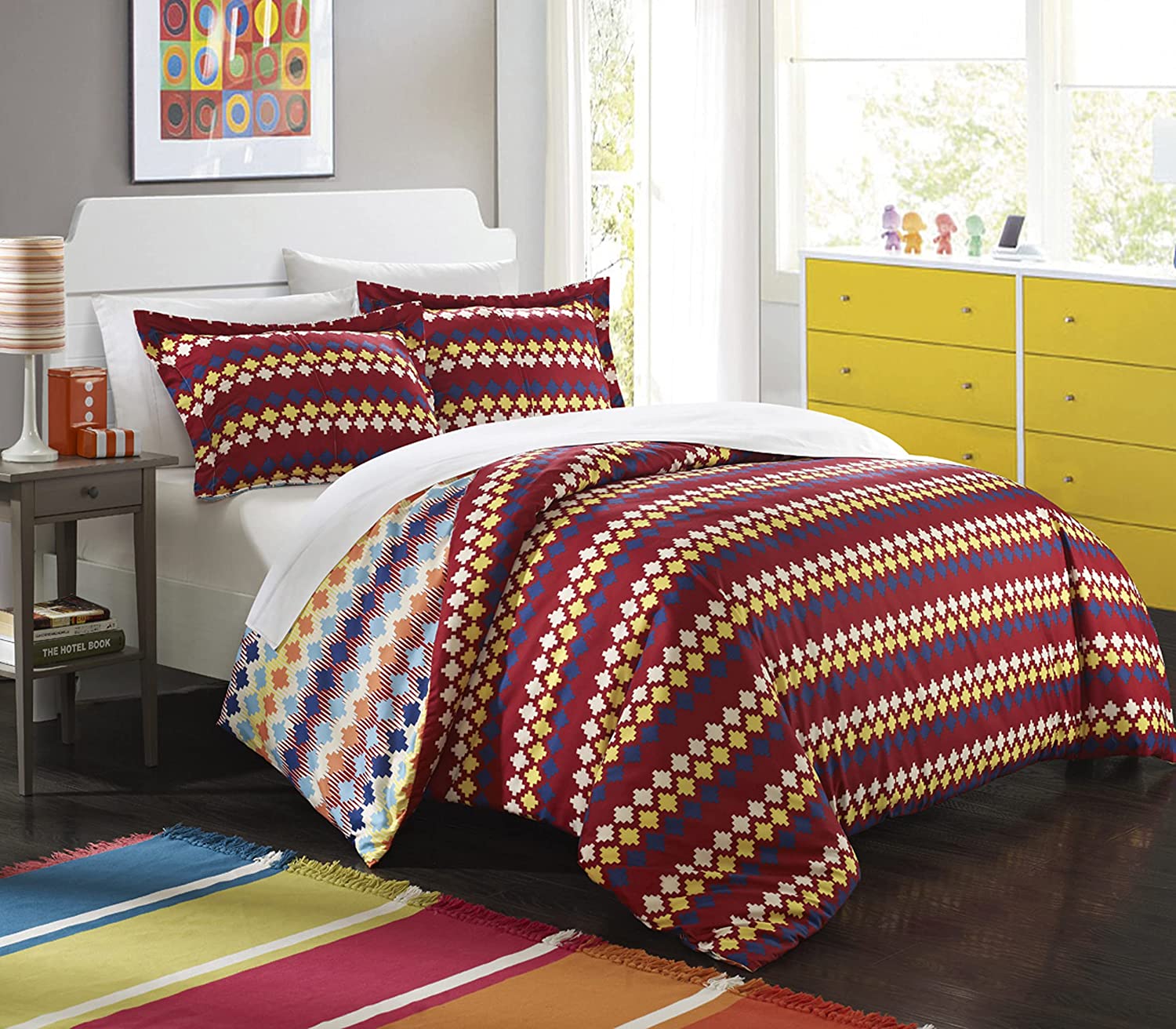 Price:$27.46 Home 2 Piece Sierra Navajo Southwestern Style Reversible Printed Duvet Cover Set, Twin, Spice Tones : Home & Kitchen