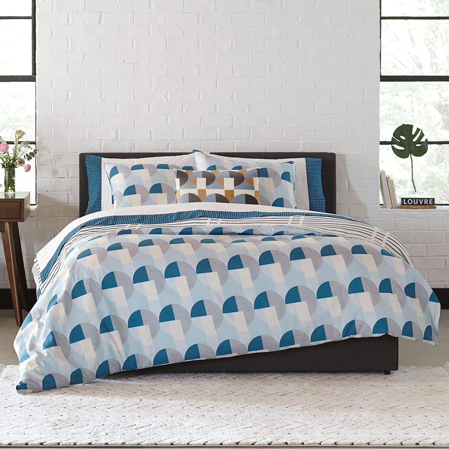 Price:$29.99 Skye Geo Duvet Cover Set, Queen, Blue : Everything Else