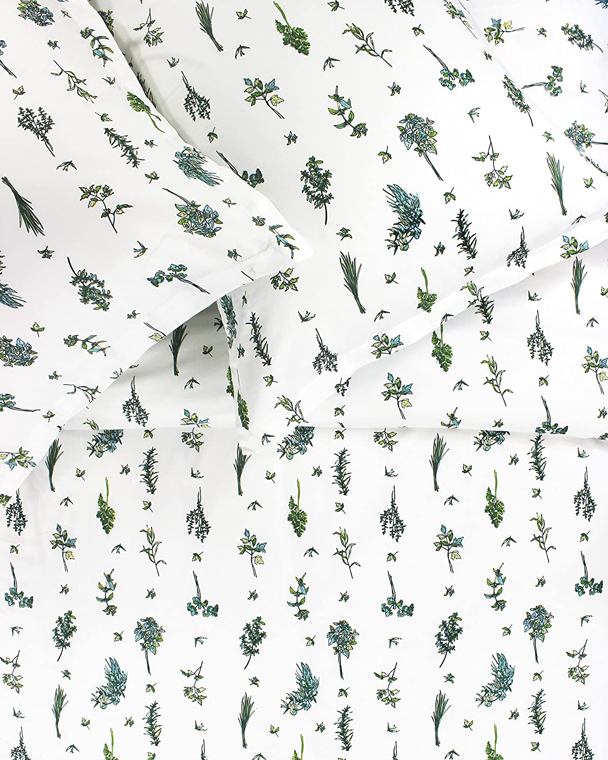 Price:$109.99 Home 400TC Series SPRIGS Duvet Set, King, Multi Green : Everything Else