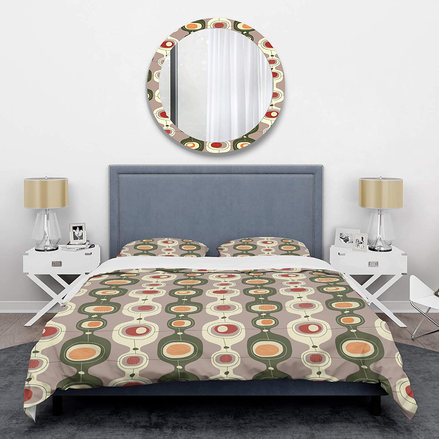 Price:$85.79 'Retro Abstract Design X' Mid-Century Modern Duvet Cover Set : Home & Kitchen