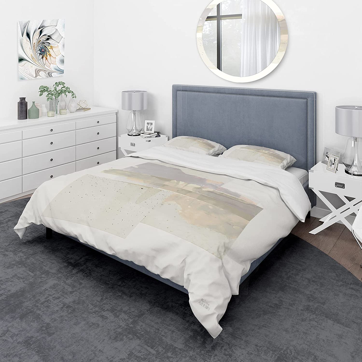 Price:$109.78 'Geometric Neutral Form III' Geometric Duvet Cover Set : Home & Kitchen