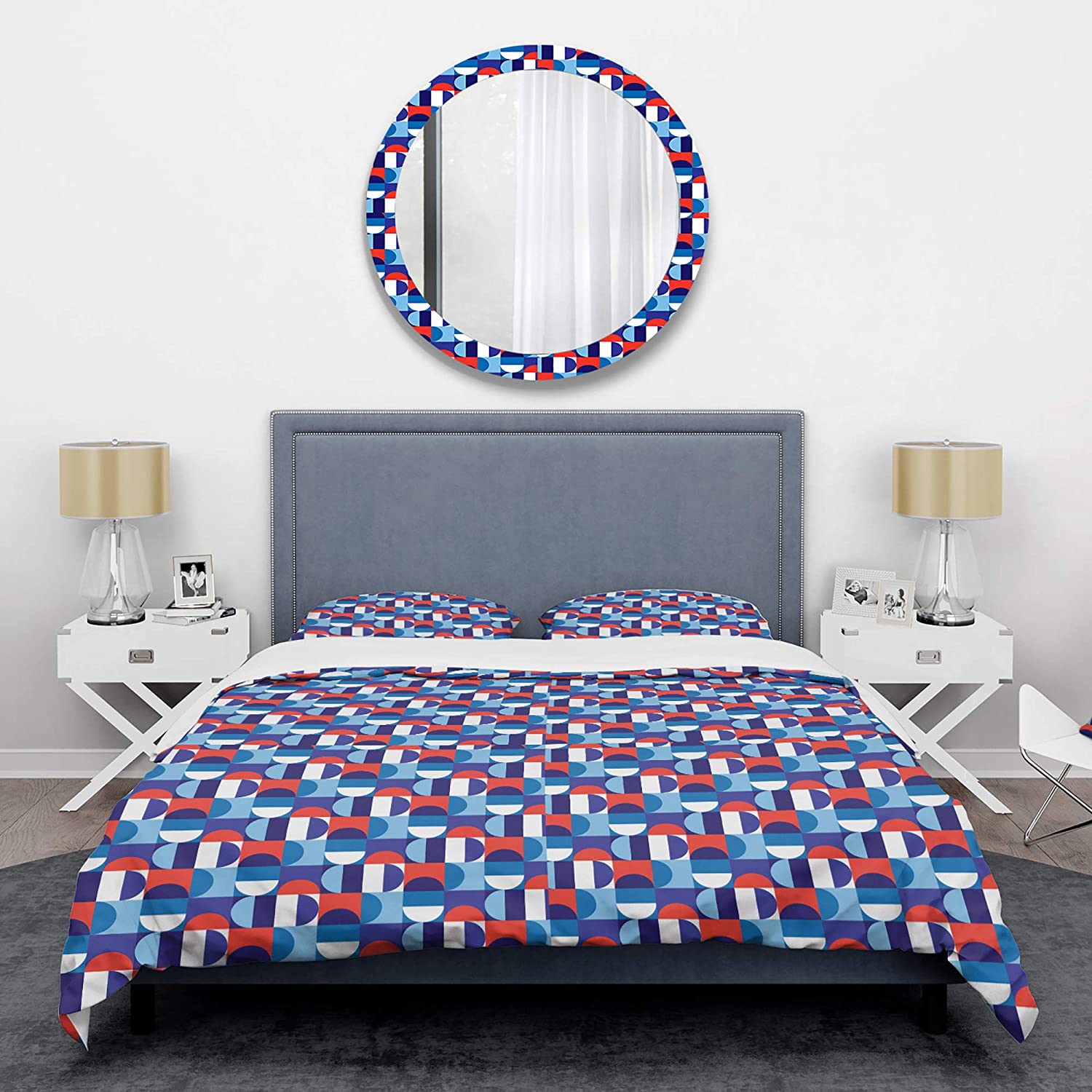Price:$120.04 Red & White Polka Dots' Mid-Century Modern Duvet Cover Set : Home & Kitchen