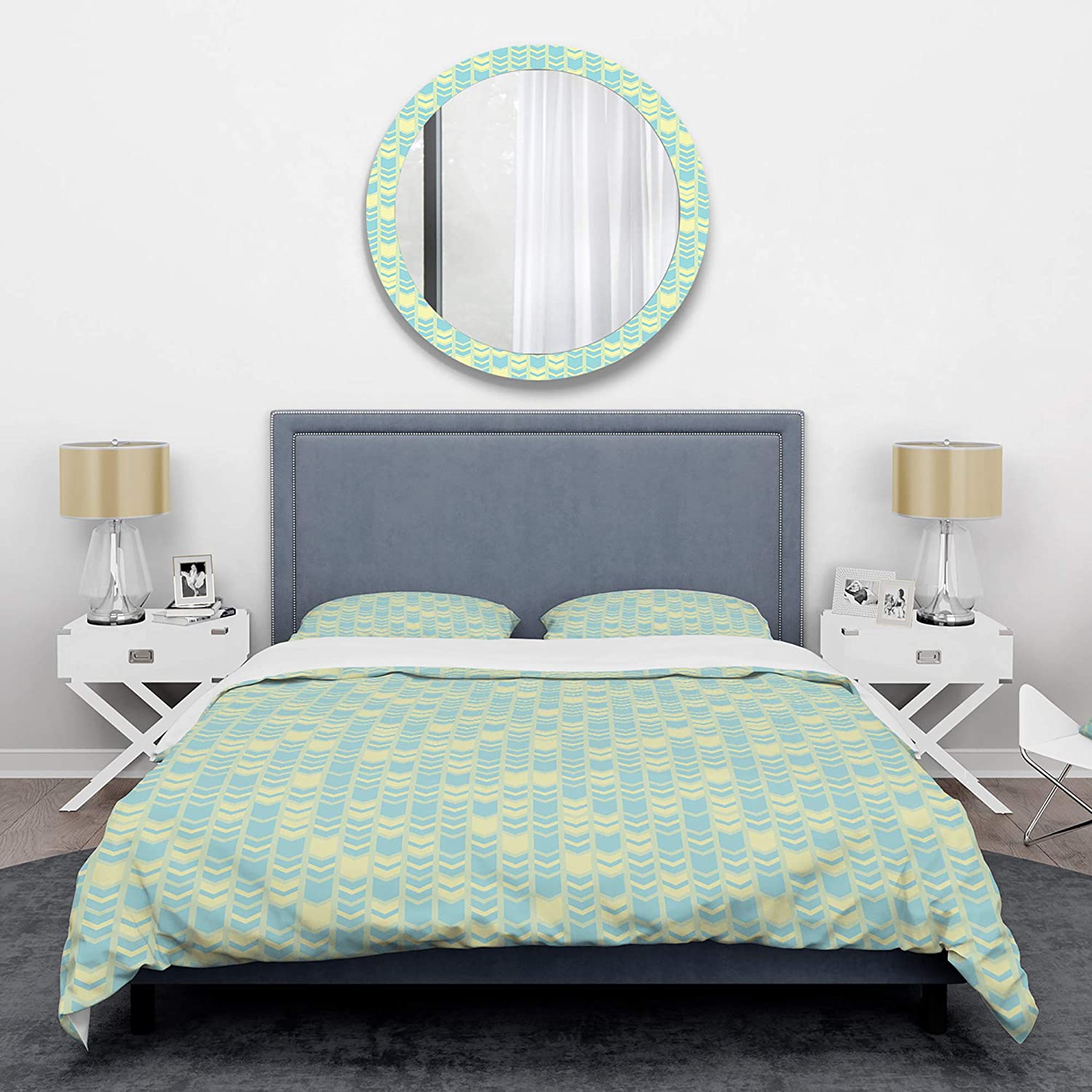 Price:$85.76 'Retro Pattern Abstract Design XI' Mid-Century Modern Duvet Cover Set : Home & Kitchen