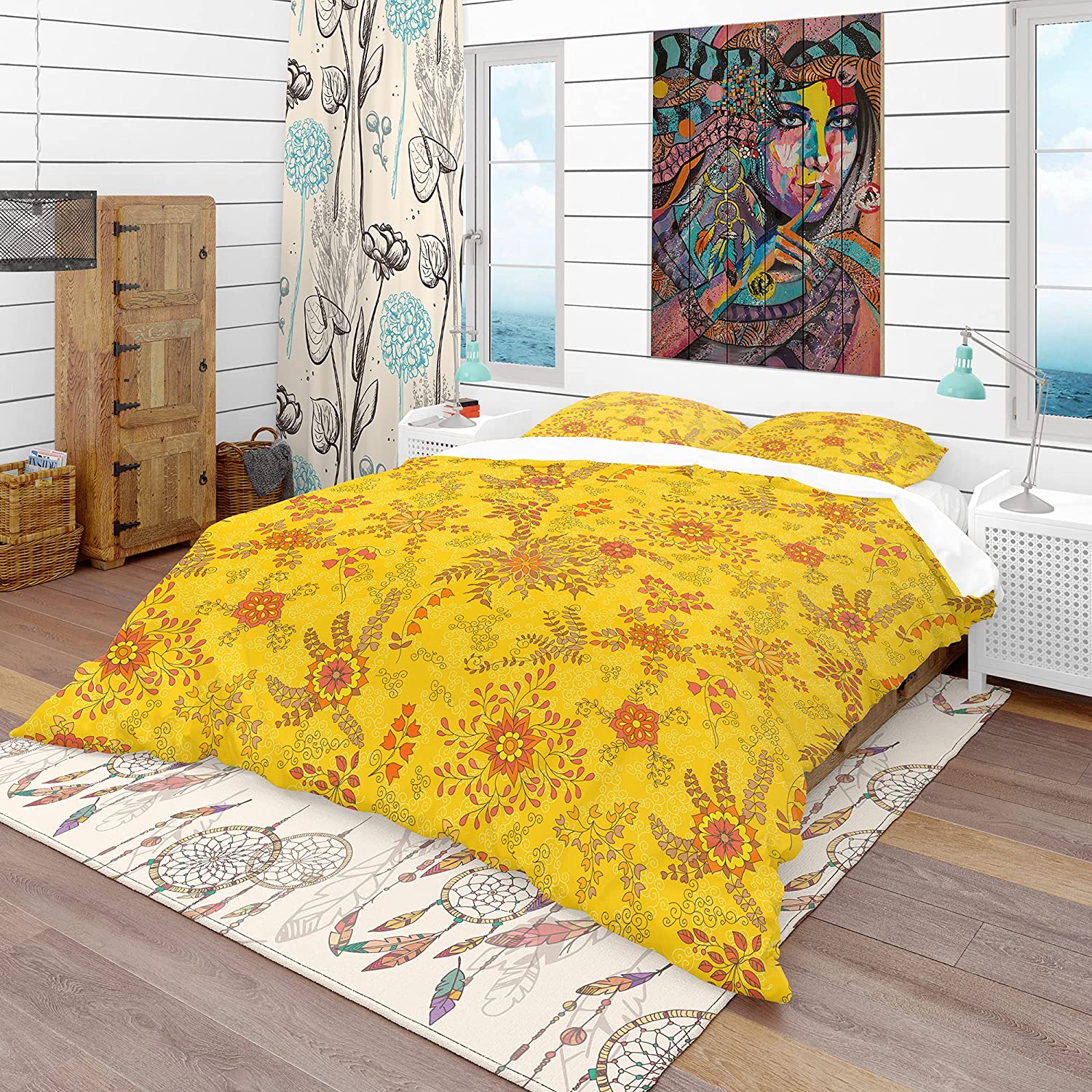 Botanic Texture' Bohemian & Eclectic Duvet Cover Set : Home & Kitchen