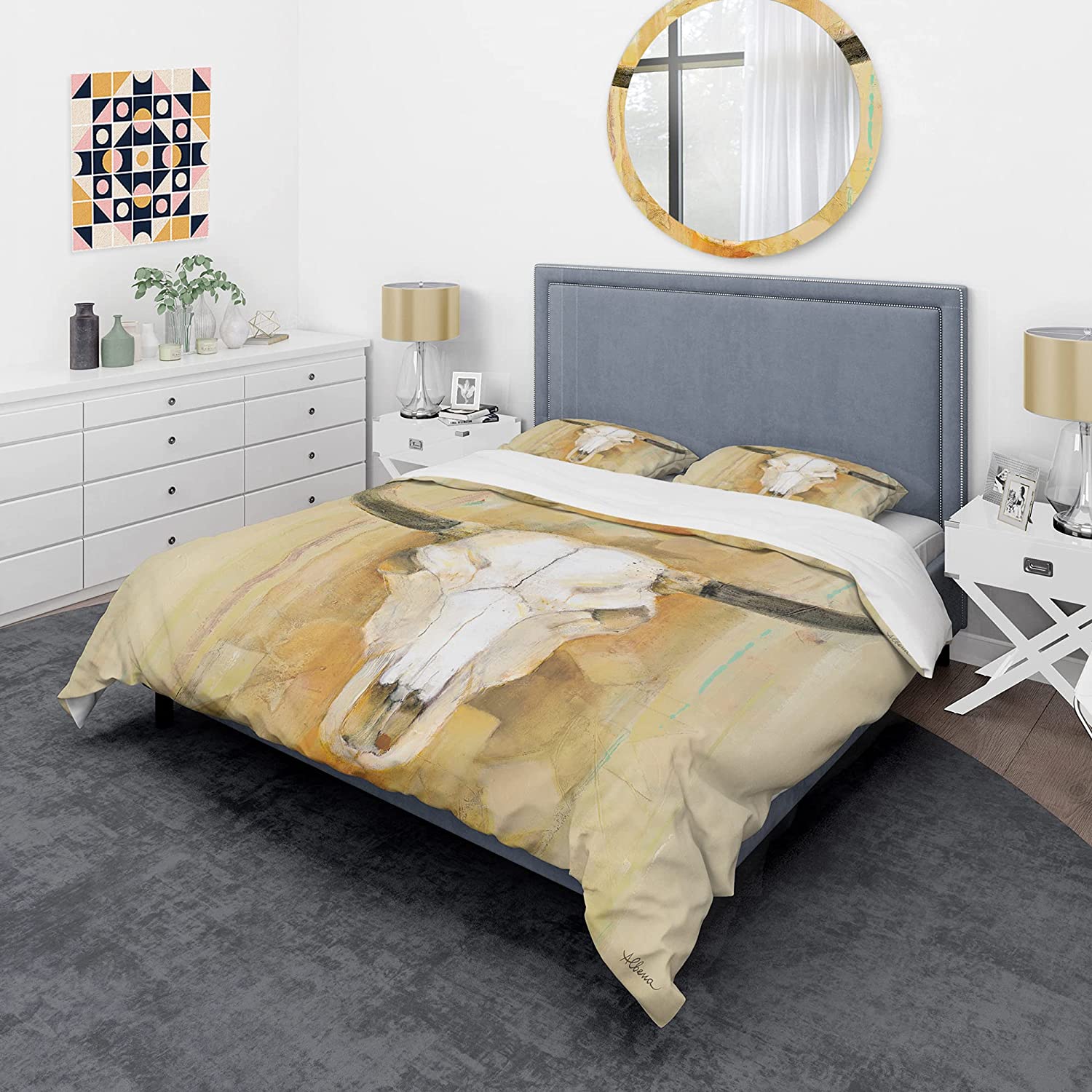 Price:$120.04 'His Southwest Bones' Glam Duvet Cover Set : Home & Kitchen