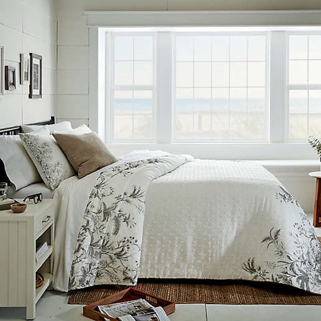 Price:$124.95 3-Piece Full/Queen Duvet Cover Set in Grey & White : Home & Kitchen