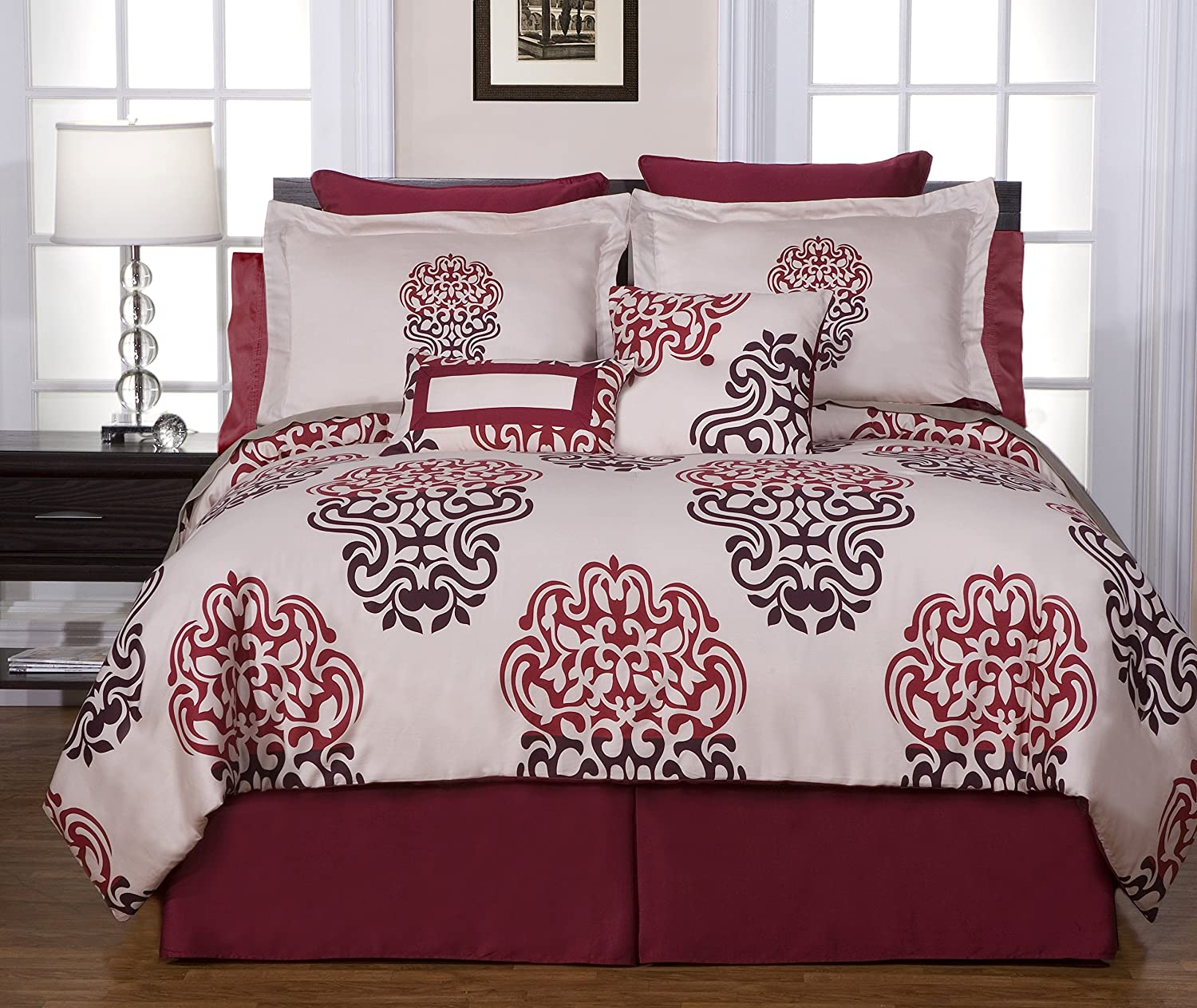 Price:$89.99 Printed 300 TC 3-Piece 100-Percent Combed Cotton Duvet Set, Cherry Blossom, King : Home & Kitchen