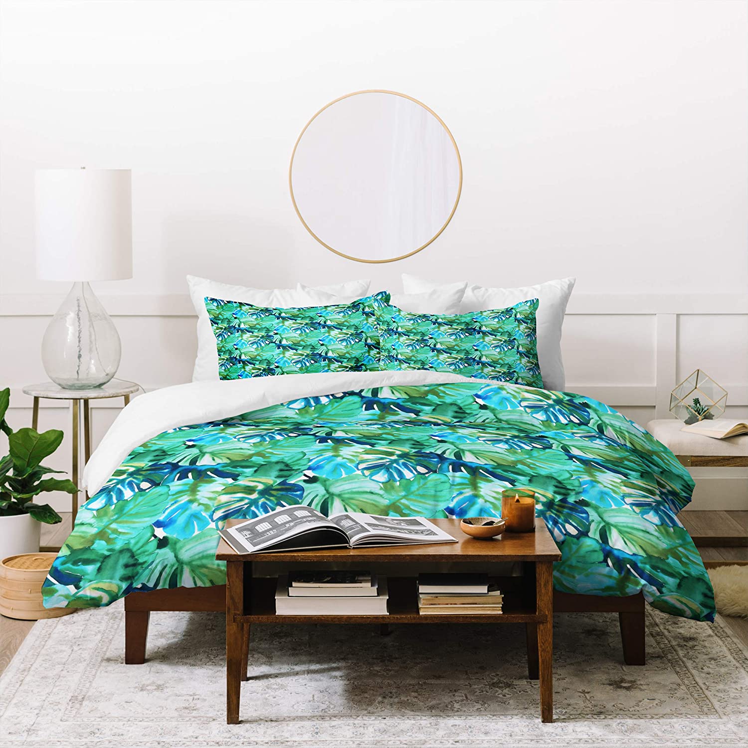 Price:$26.75 Designs Amy Sia Welcome to The Jungle Palm Green Duvet Set with Pillow Sham, Twin : Home & Kitchen