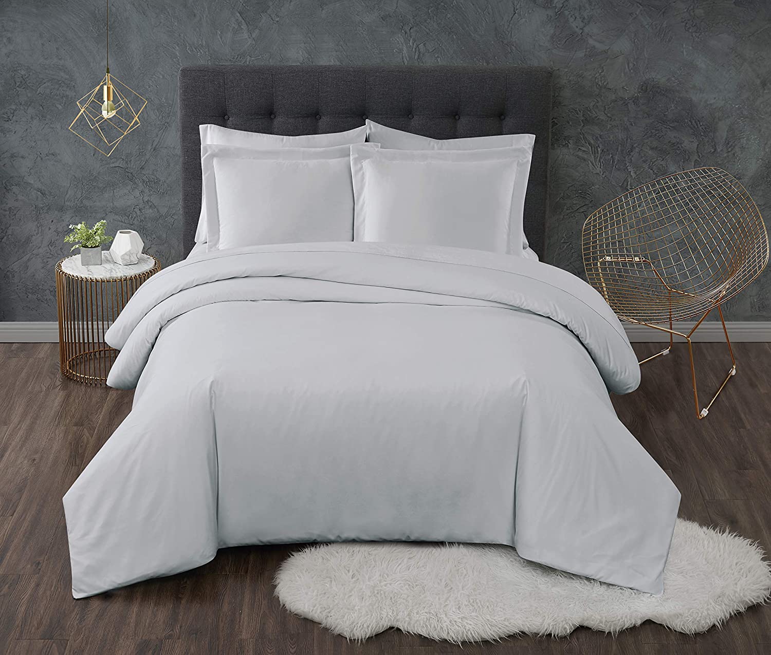 Price:$33.47 CALM HOME FOR HEALTH Antimicrobial Grey King 3 Piece Duvet Set : Home & Kitchen