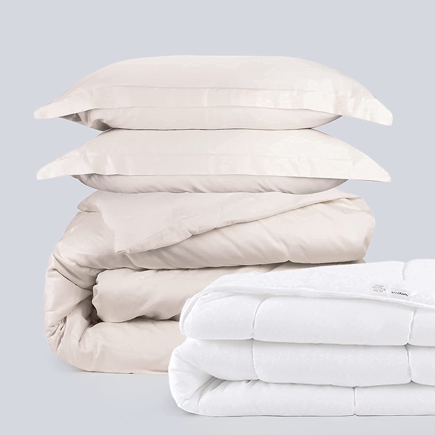 Price:$57.31 Perfect Duvet Bundle - 3 Piece Duvet Set (Queen, Beige & Microfiber Shell Comforter (Queen) : Home & Kitchen