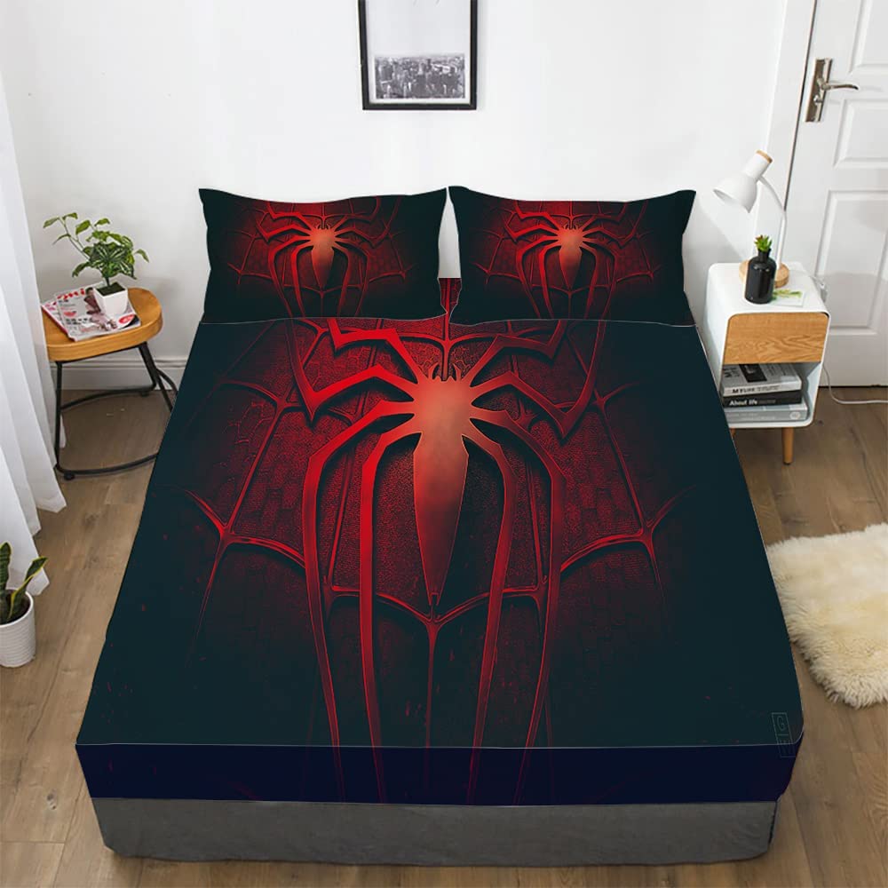 Price:$33.98 3D Spider Bedding Fitted Sheet Full Size, Spider Bedding Set 3Pcs(1 Spider Fitted Sheet and 2 Spider Pillowcases) Spider Bed Sheet Set for Teens and Kids : Home & Kitchen