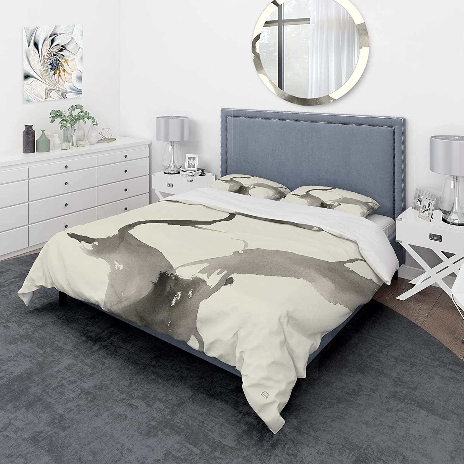 Price:$120.04 'Minimal Geometric Gesture II' Geometric Duvet Cover Set : Home & Kitchen