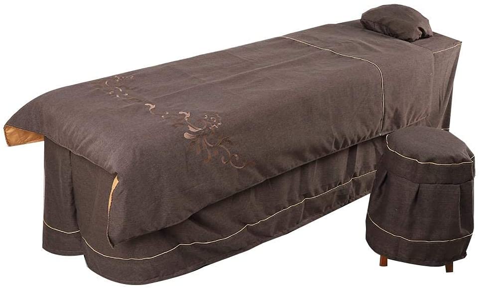 Price:$194.89 Beauty Salon Bedding Sets, Massage Table Cover Set, Massage Sheets with Face Hole Duvet Cover Bed Quilt Pillow Stool Cover(Dark Coffee) : Beauty & Personal Care