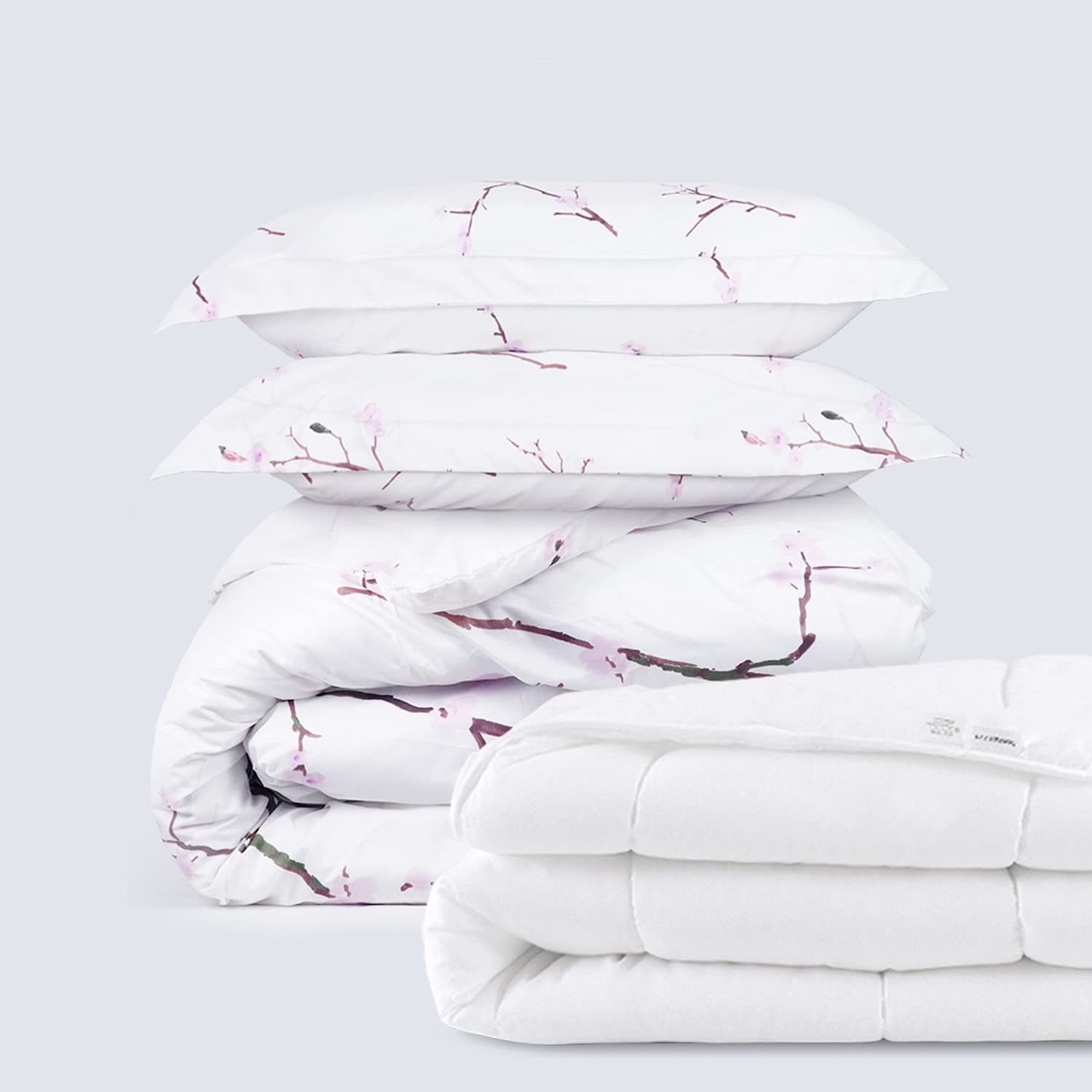 Price:$47.50 Microfiber Duvet Bundle - 3 Piece Microfiber Duvet Set (Queen, Floral - Lavender) & Microfiber Shell Down Comforter (Queen) : Home & Kitchen