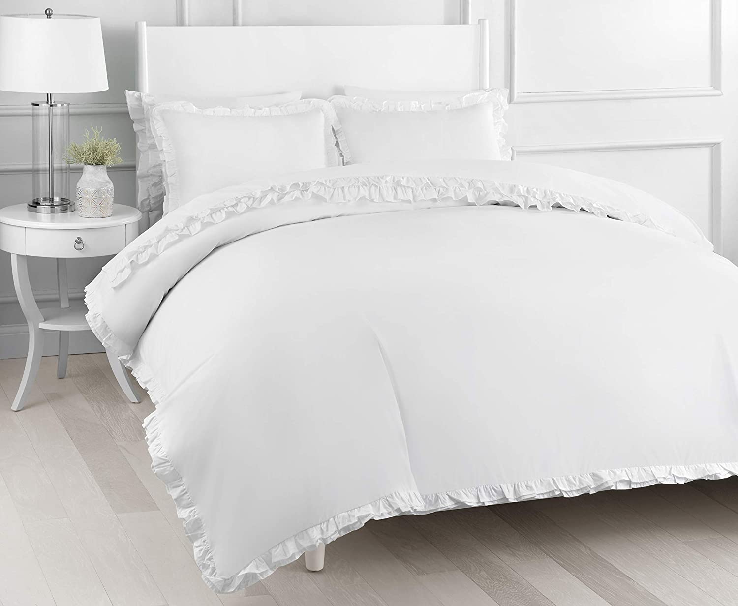 Price:$83.74 Home Percale Cotton Double Ruffle TW Duvet Set, Twin, White : Everything Else