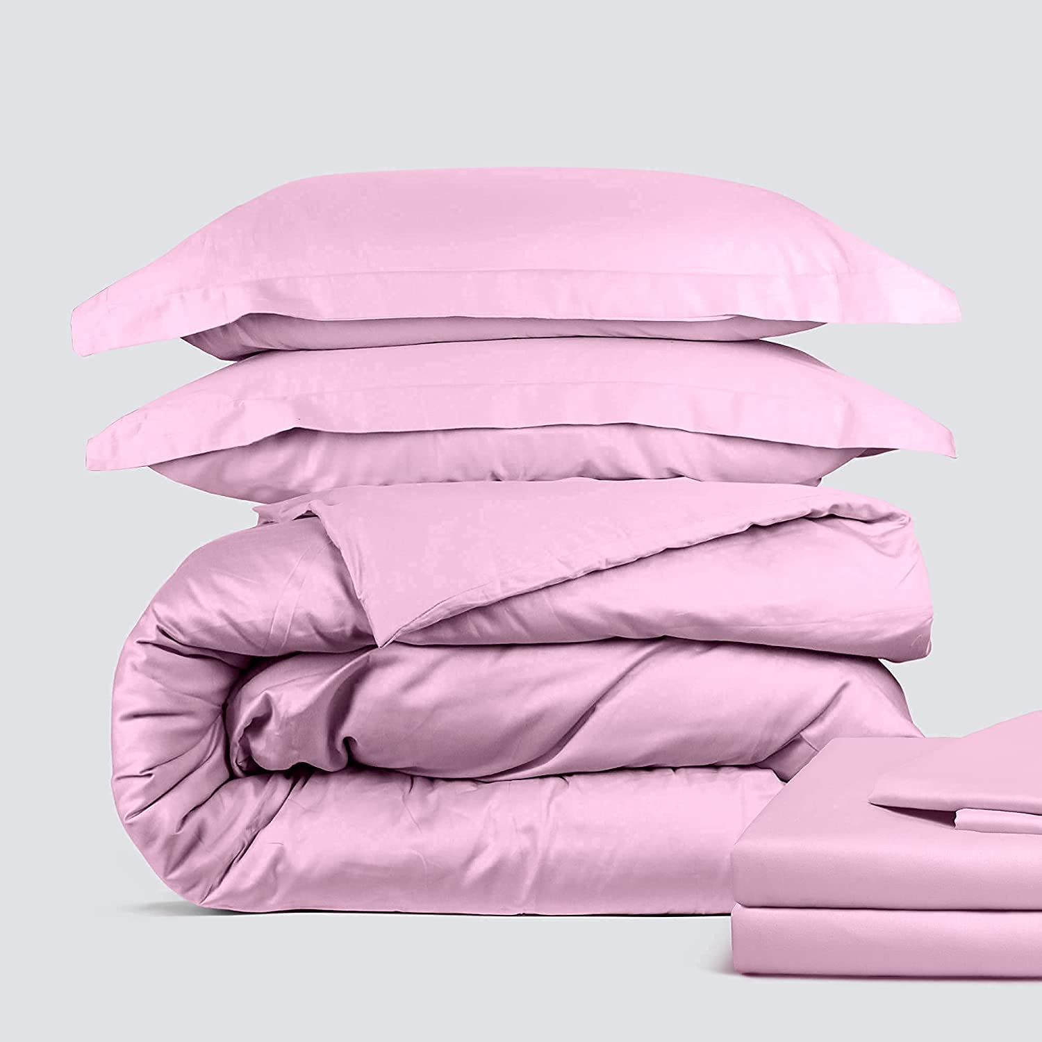 Price:$19.99 Classic Cotton Bedding Bundle - 3 Piece Duvet Set (Queen, Blush Pink) & 4 Piece Sheet Set (Queen, Blush Pink) : Home & Kitchen
