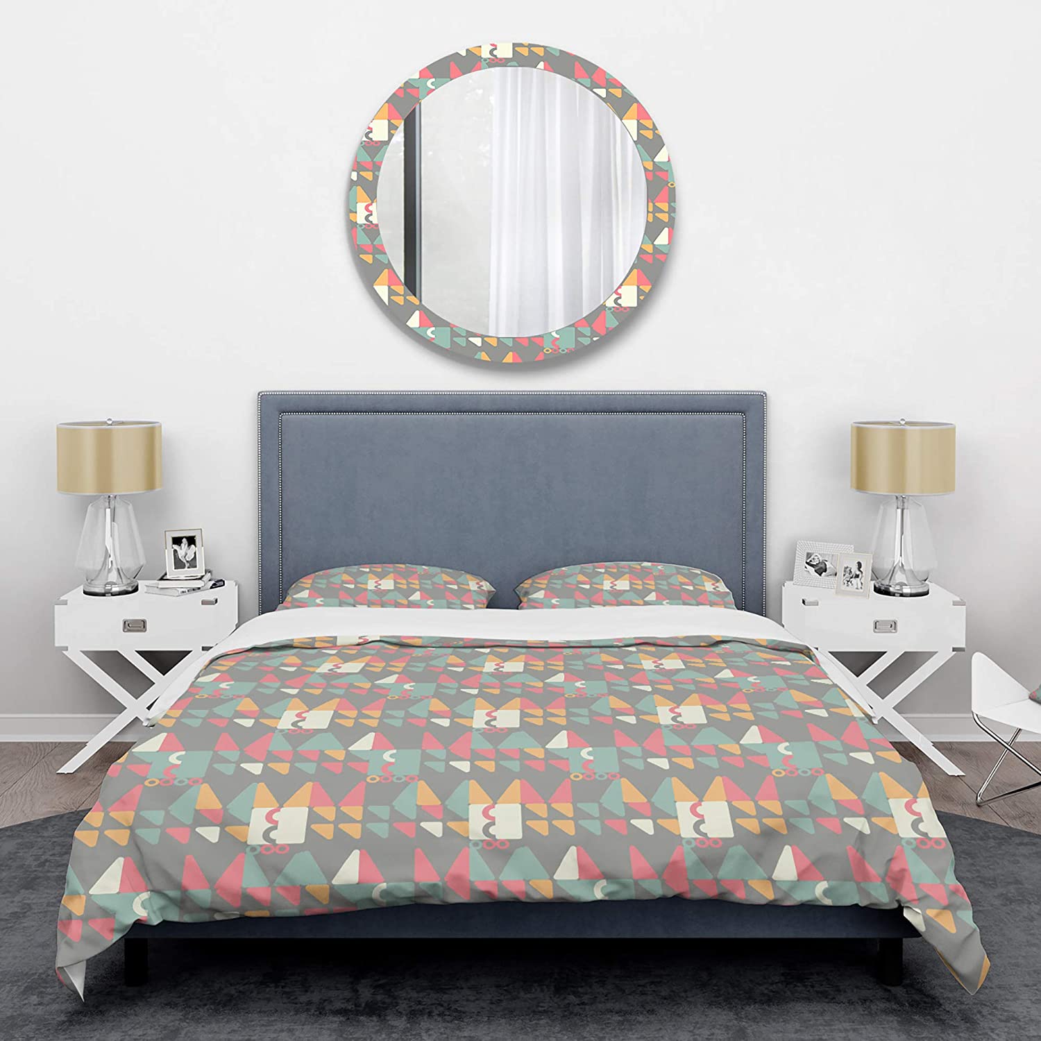 Price:$85.76 'Retro Abstract Design V' Mid-Century Modern Duvet Cover Set : Home & Kitchen