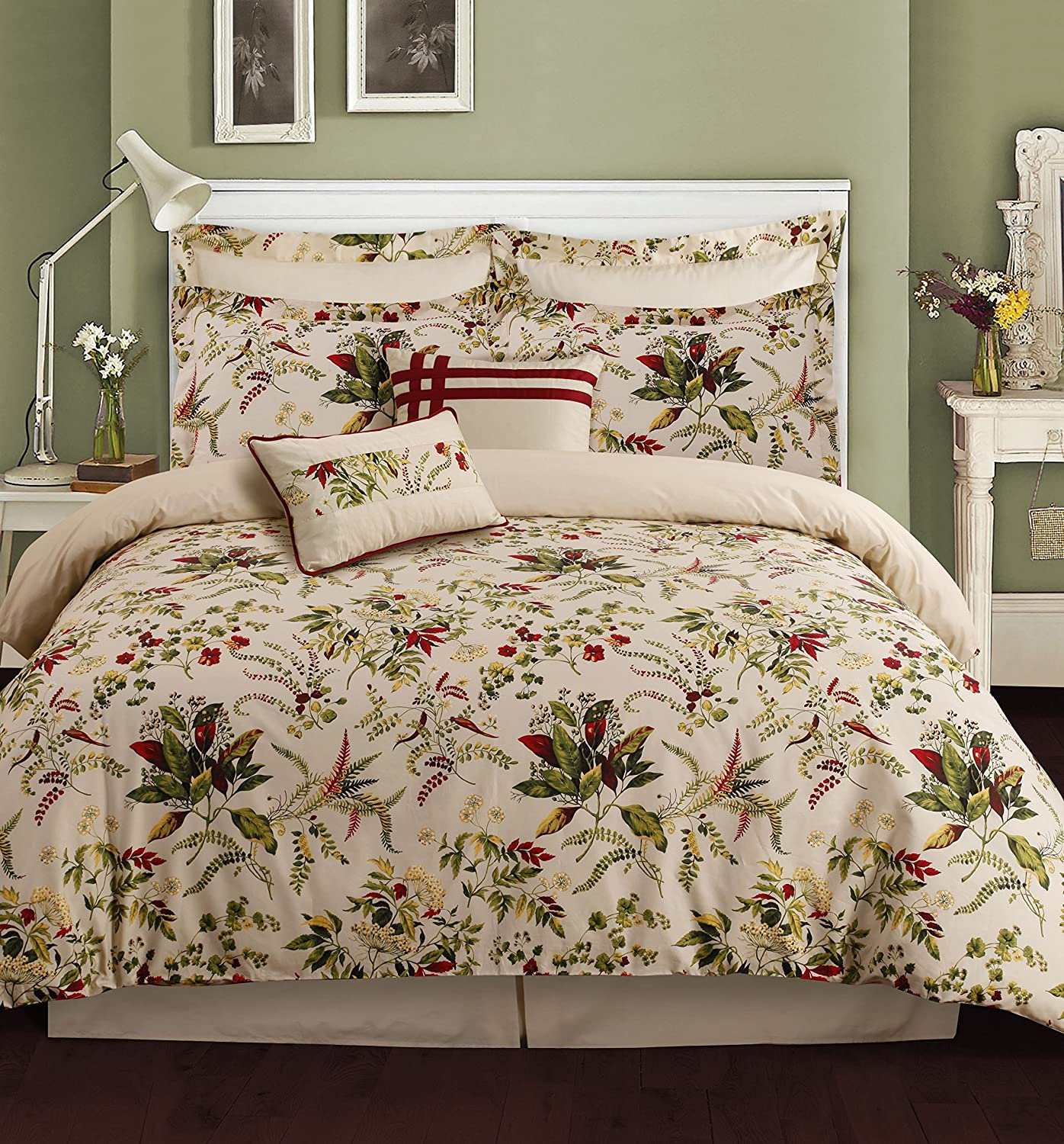 Price:$59.98 Living Maui 5-Piece Egyptian Cotton Percale Printed Duvet Cover Set King : Home & Kitchen