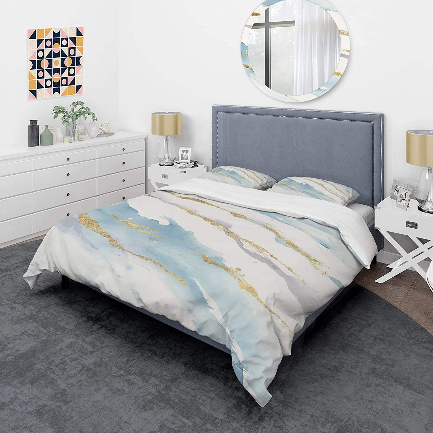 Price:$85.76 'Abstract Drift v2' Glam Duvet Cover Set : Home & Kitchen