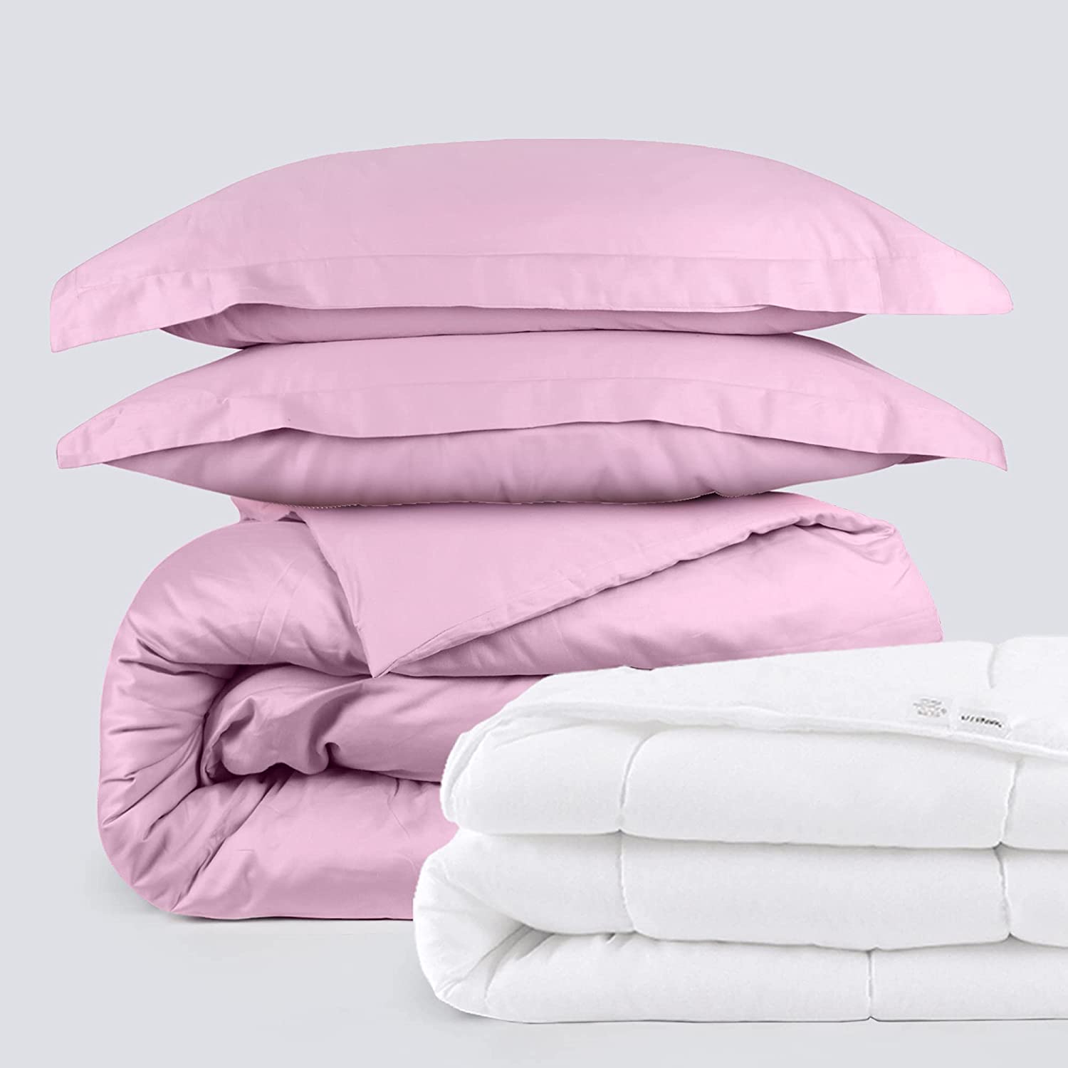 Price:$51.28 Perfect Duvet Bundle - 3 Piece Duvet Set (Full, Blush Pink) & Microfiber Shell Comforter (Full) : Home & Kitchen