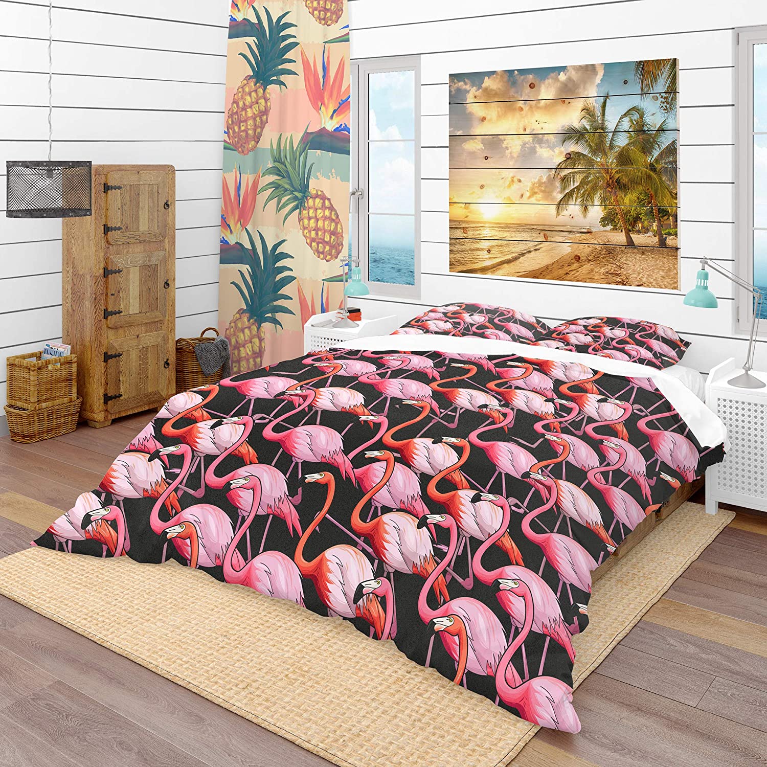 Price:$120.04 Flamingo' Tropical Duvet Cover Set : Home & Kitchen