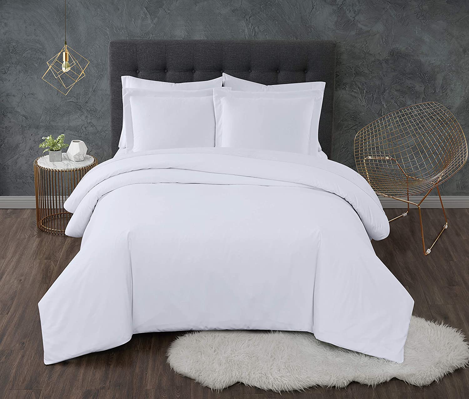 Price:$22.41 CALM HOME FOR HEALTH Antimicrobial White King 3 Piece Duvet Set : Home & Kitchen