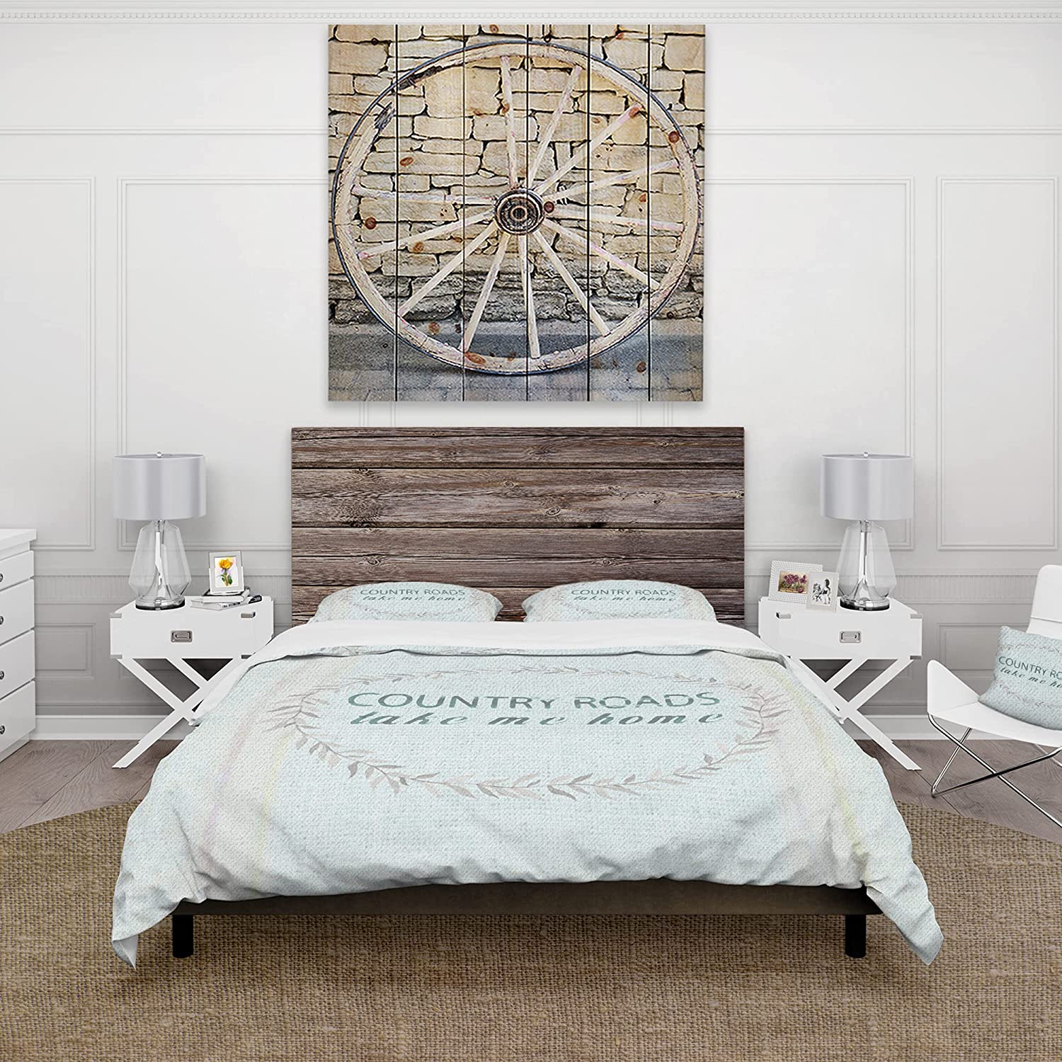 Price:$120.04 'Farmhouse Florals XIX' Farmhouse Duvet Cover Set : Home & Kitchen