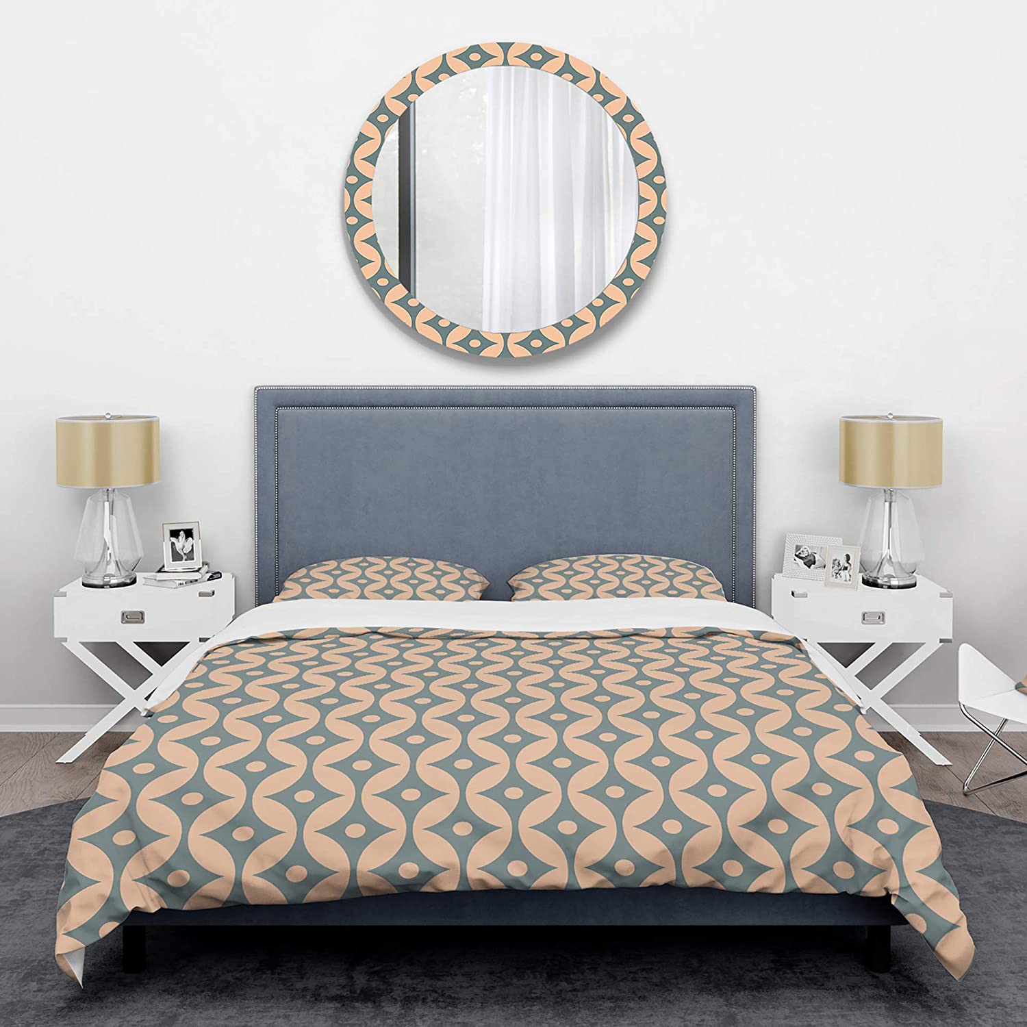 Price:$85.76 'Retro Pattern Abstract Design IV' Mid-Century Modern Duvet Cover Set : Home & Kitchen