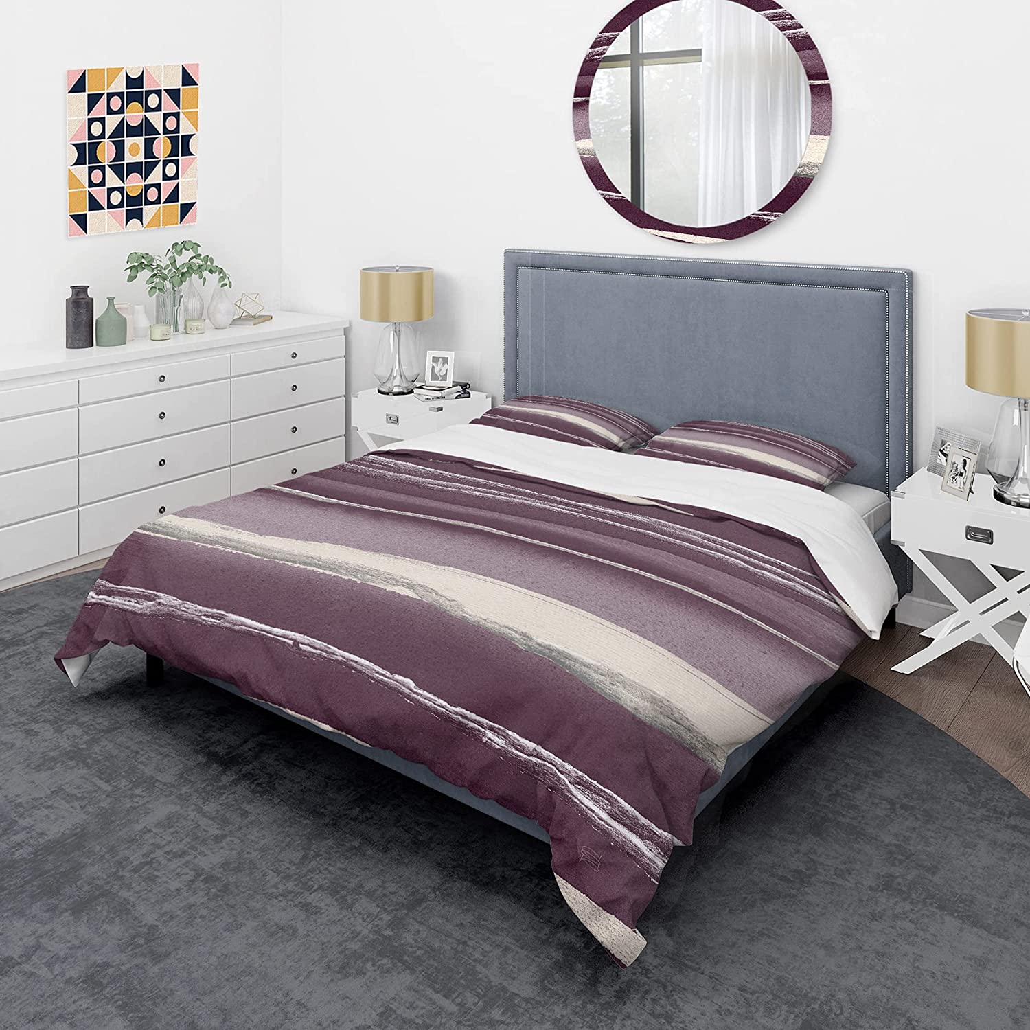 Price:$120.09 'Shabby Watercolor on Purple IV' Shabby Duvet Cover Set : Home & Kitchen