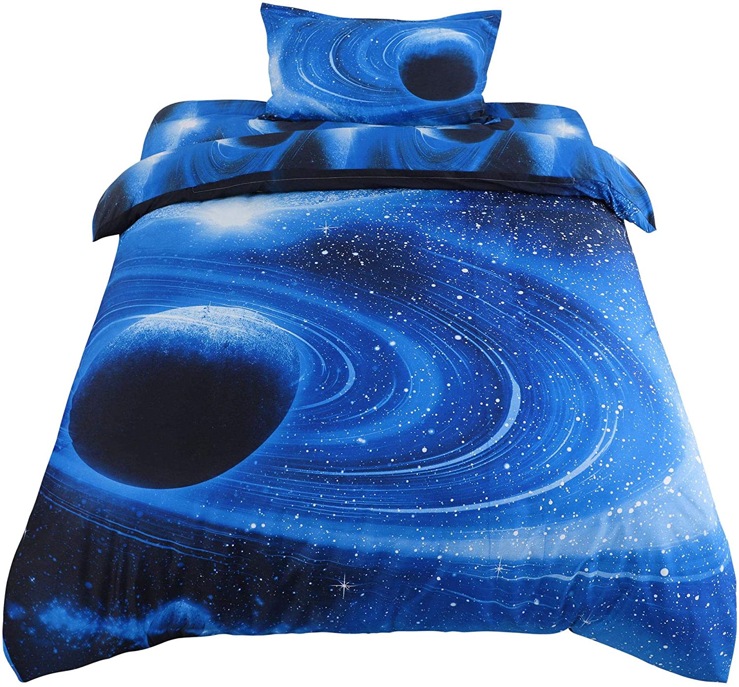 Price:$33.49 Twin 3-Piece Galaxies Navy Blue Duvet Cover Sets - 3D Printed Space Themed - All-Season Reversible Design - Includes 1 Duvet Cover, 1 Flat Sheet, 1 Pillow Shams(No Insert) : Home & Kitchen