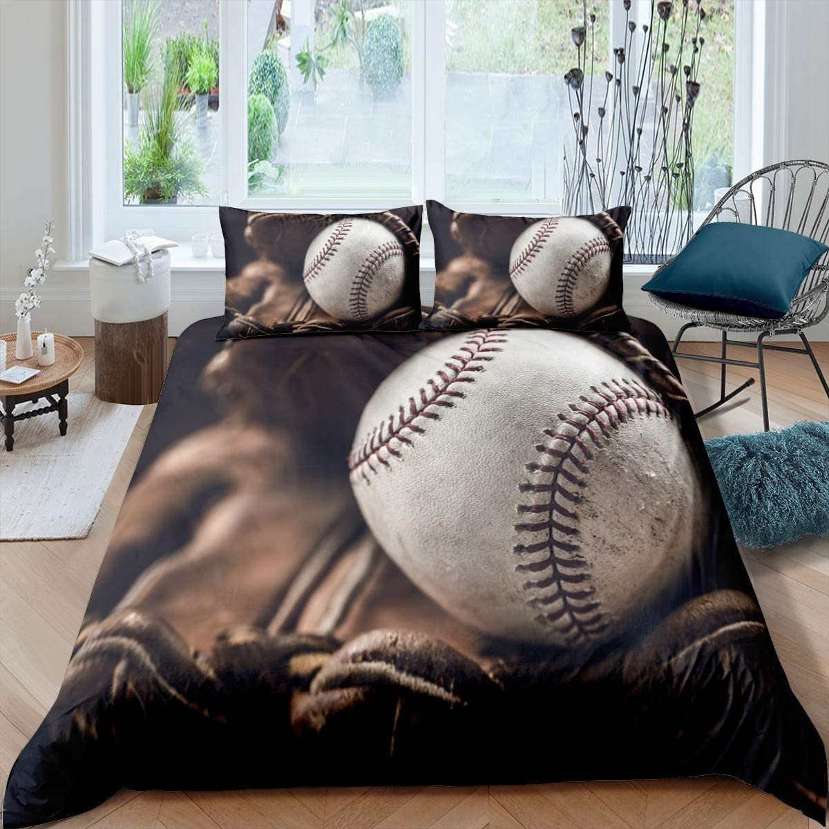 Price:$19.00 Baseball Print Duvet Cover Set Baseball Match Comforter Cover for Kids Boys Girls Teens Sports Theme Vintage Microfiber Bedding Set Decor 2Pcs Bedspread Cover Twin Size : Home & Kitchen