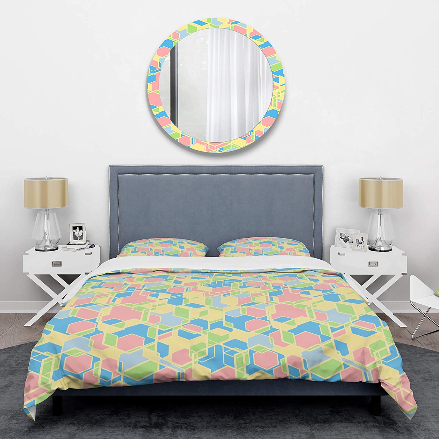 Price:$120.04 Pastel Abstract II' Mid-Century Modern Duvet Cover Set : Home & Kitchen