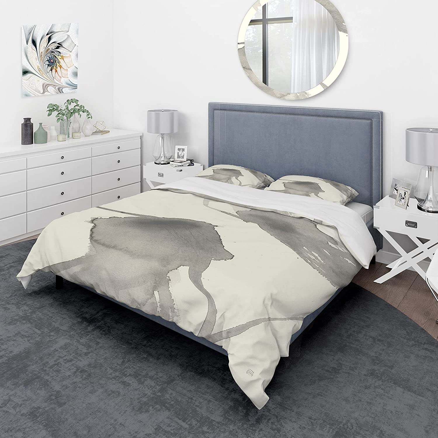 Price:$85.76 'Minimal Geometric Zen IV' Geometric Duvet Cover Set : Home & Kitchen