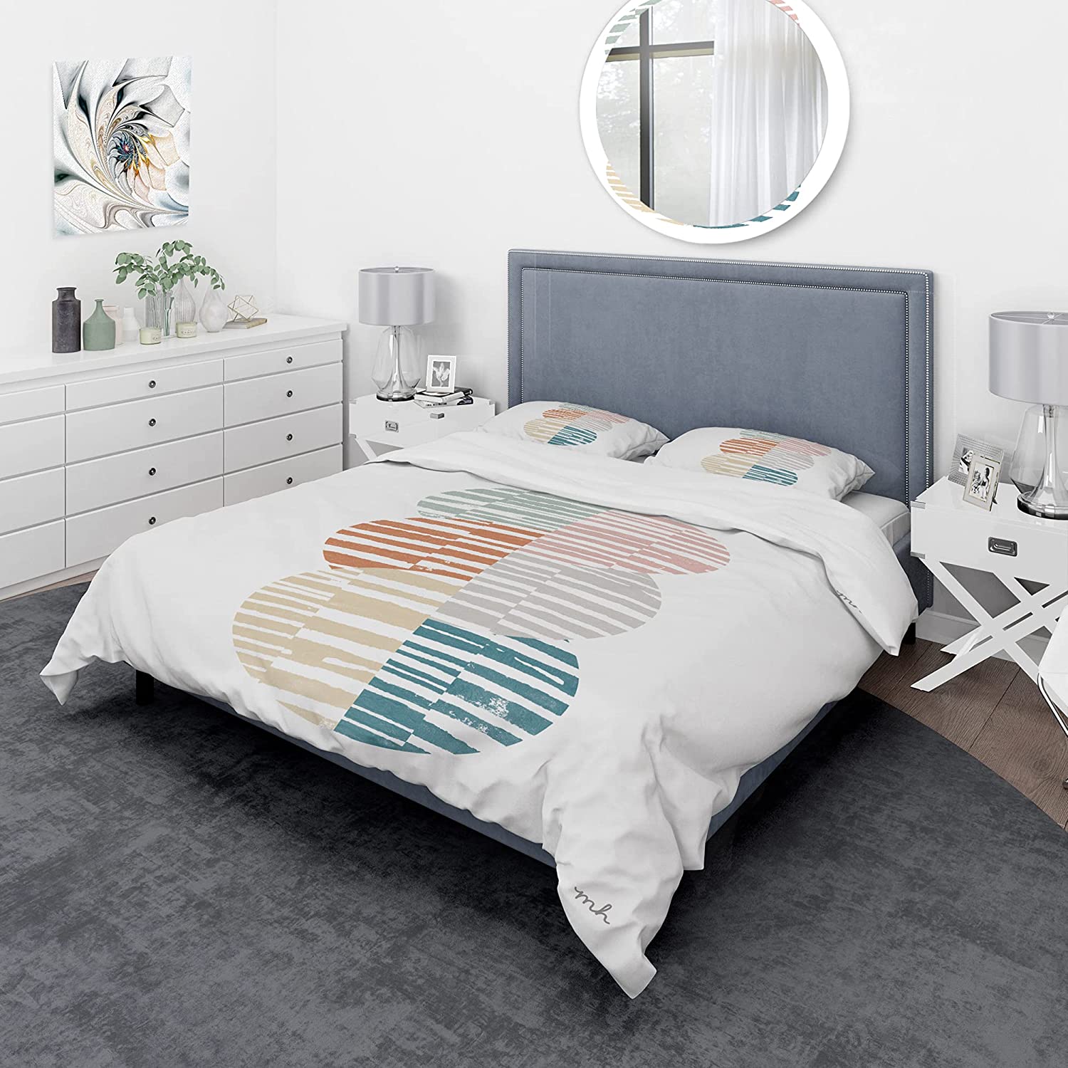 Price:$85.76 'Watercolor Geometric Triangle I' Geometric Duvet Cover Set : Home & Kitchen
