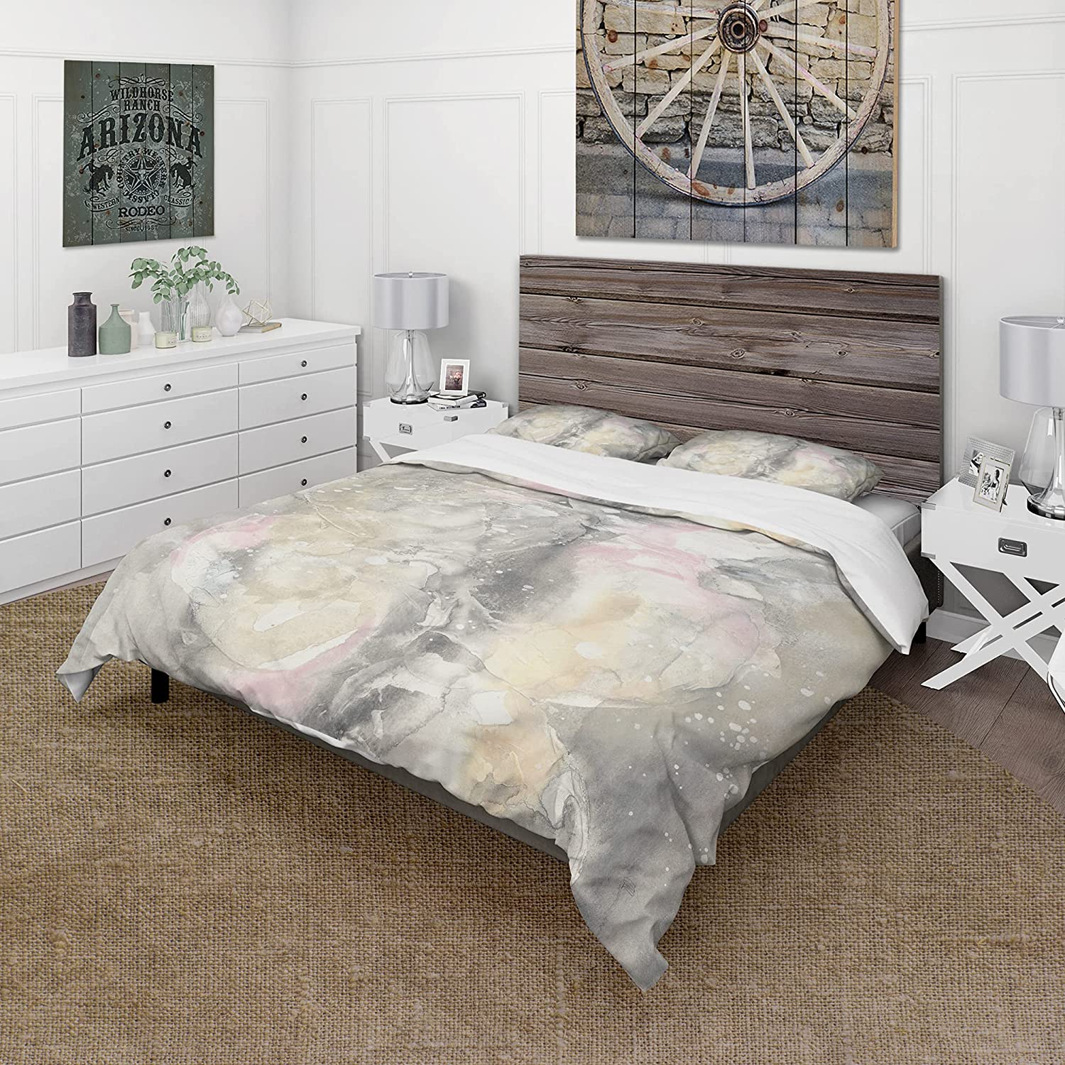 Price:$85.76 'Watercolor Snowflakes II' Cottage Duvet Cover Set : Home & Kitchen