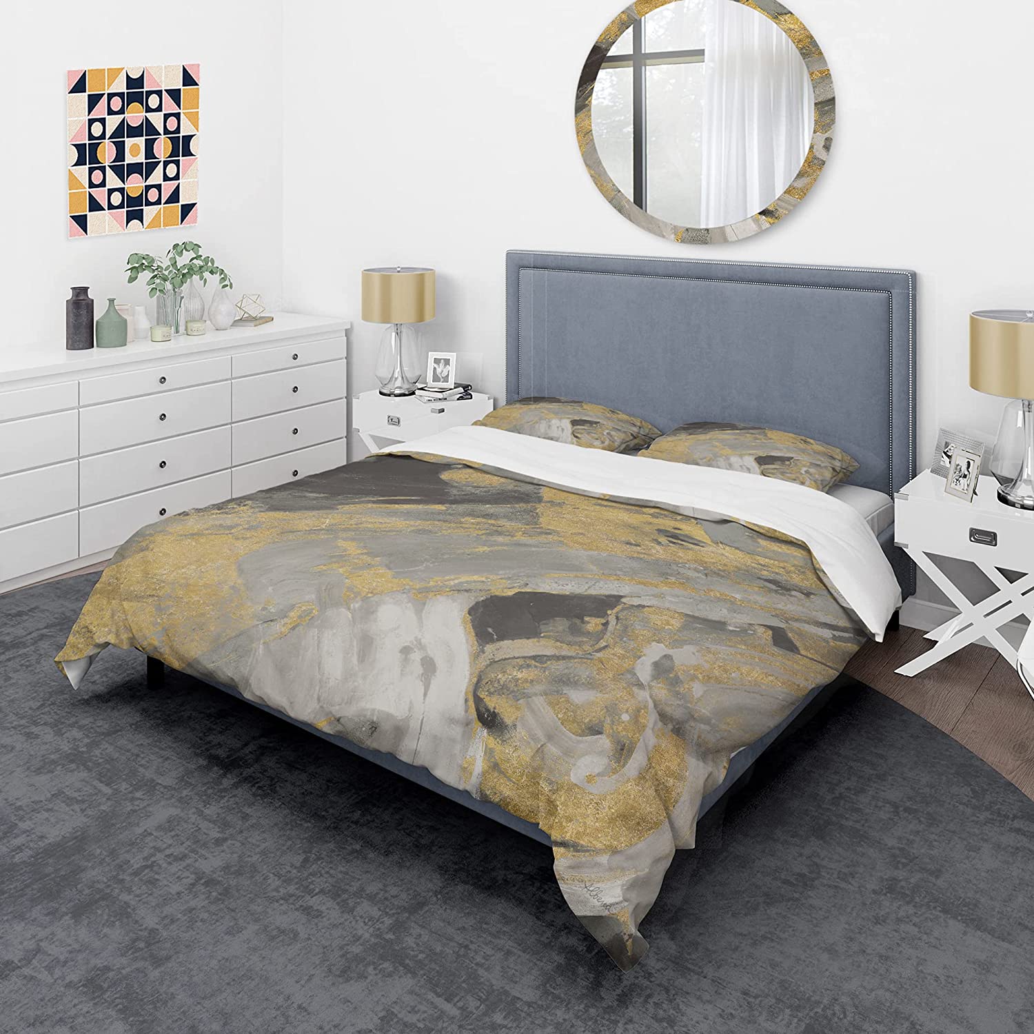 Price:$85.76 'Marble Gold and Black' Glam Duvet Cover Set : Home & Kitchen
