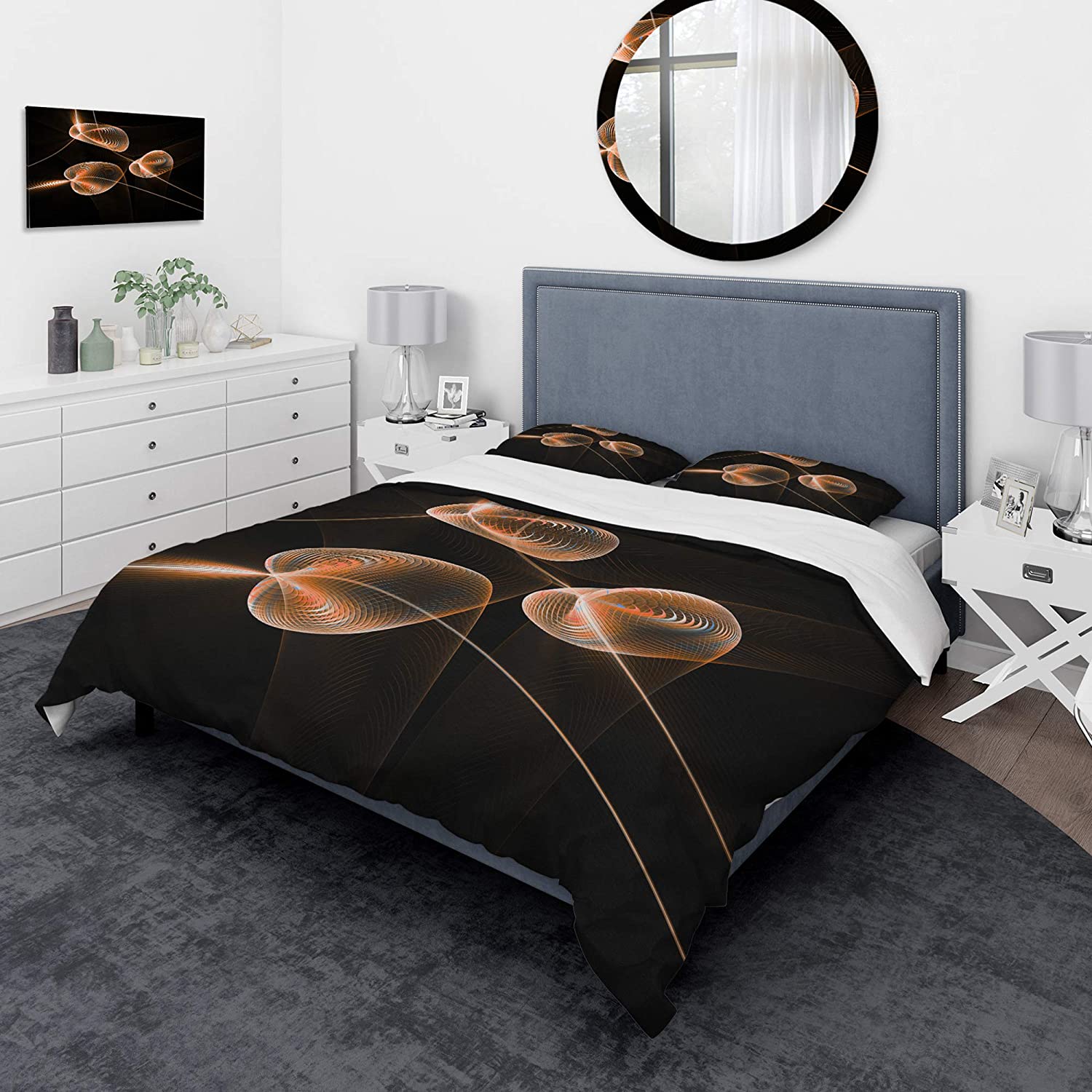 Pink Orchids' Traditional Duvet Cover Set : Home & Kitchen