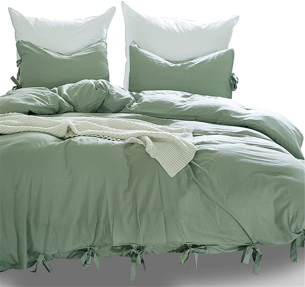 Price:$31.90 Green Duvet Cover Full Queen Aesthetic Bedding Sets Green Comforter Cover 3 Pieces Washed Microfiber Girls Beding Set Full Size for Men Women Bedroom Decor Bow Tie Knot Duvet Covers, No Comforter : Home & Kitchen