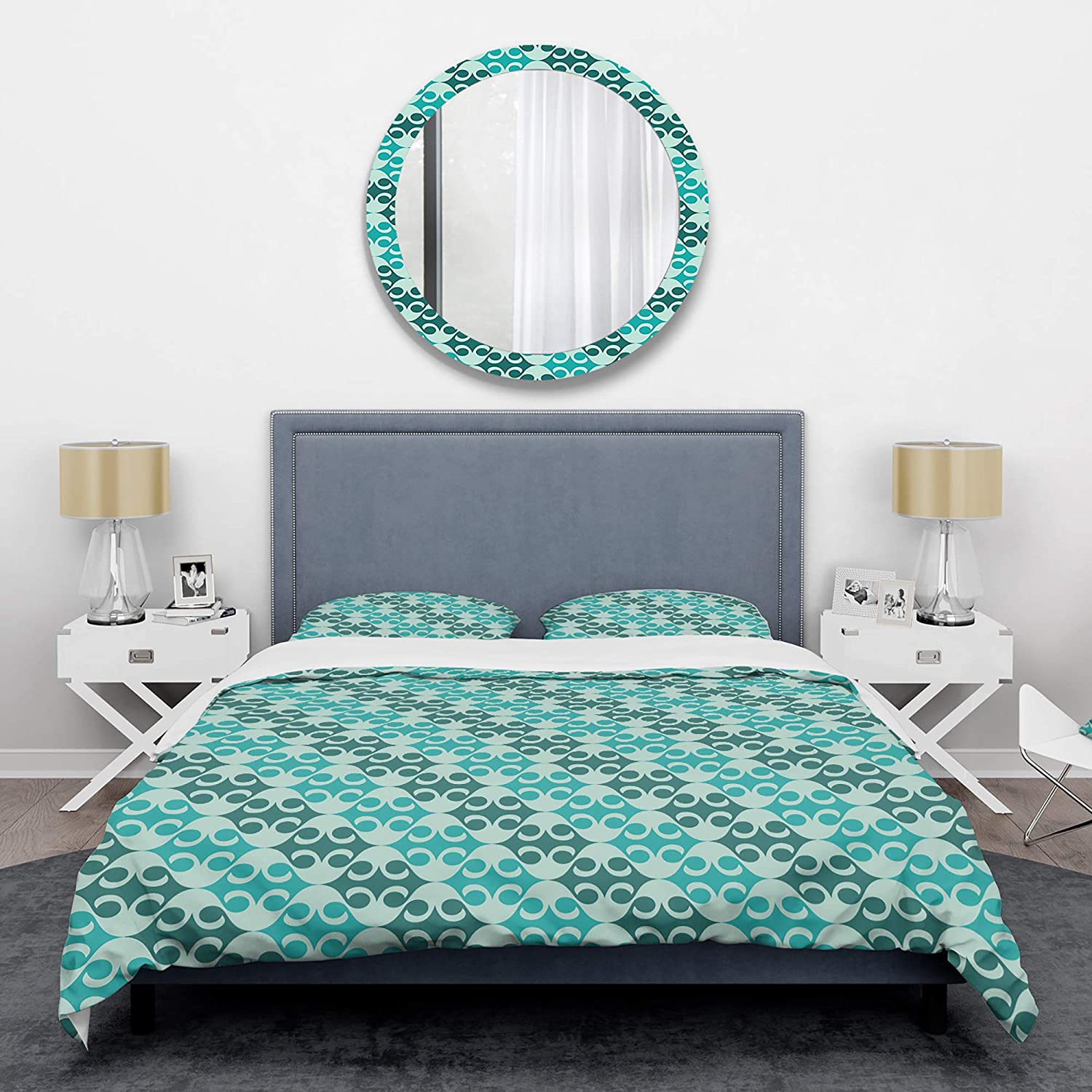Price:$120.04 'Abstract Retro Geometrical Design VI' Mid-Century Modern Duvet Cover Set : Home & Kitchen