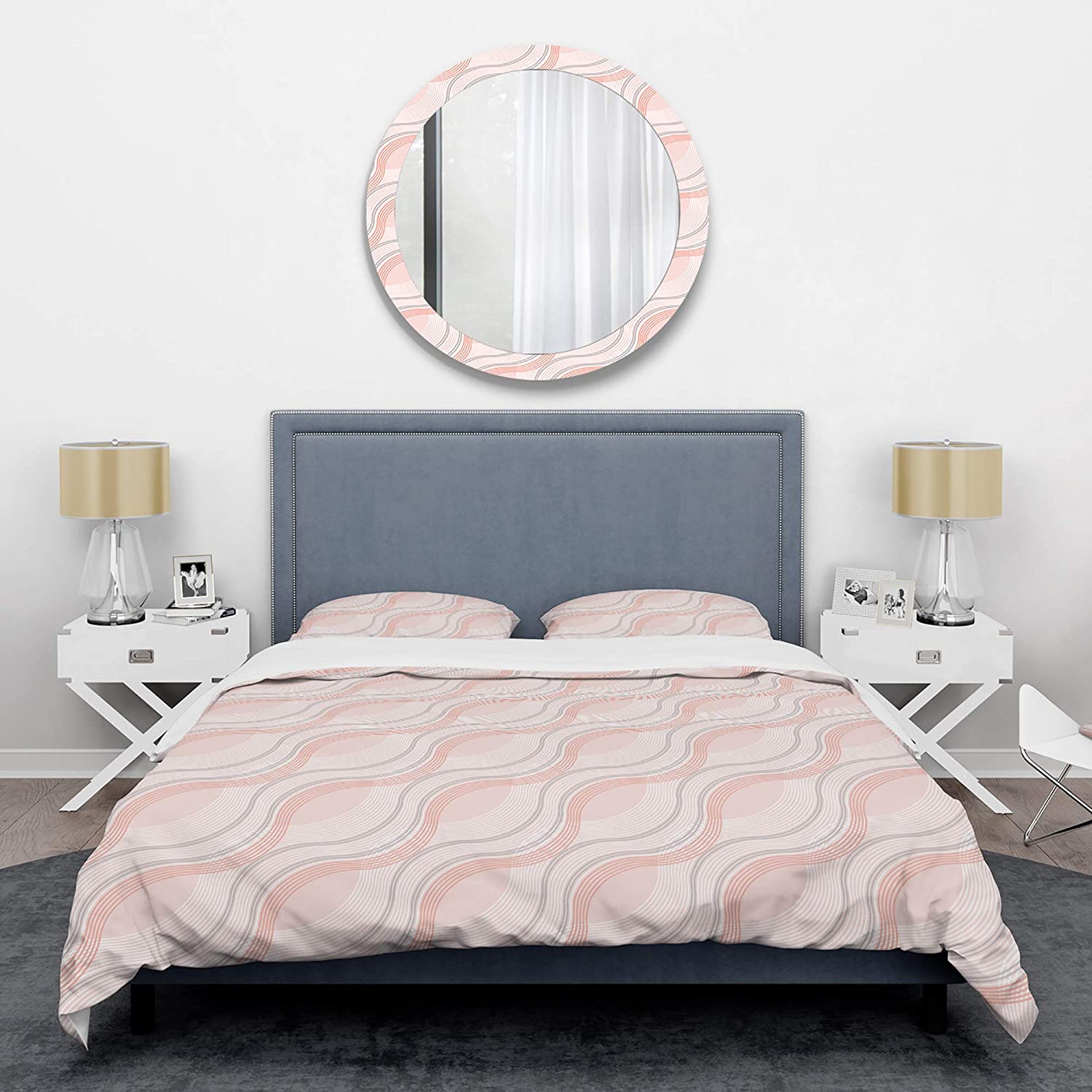 Price:$120.04 Elegant Pastel Waves' Mid-Century Modern Duvet Cover Set : Home & Kitchen