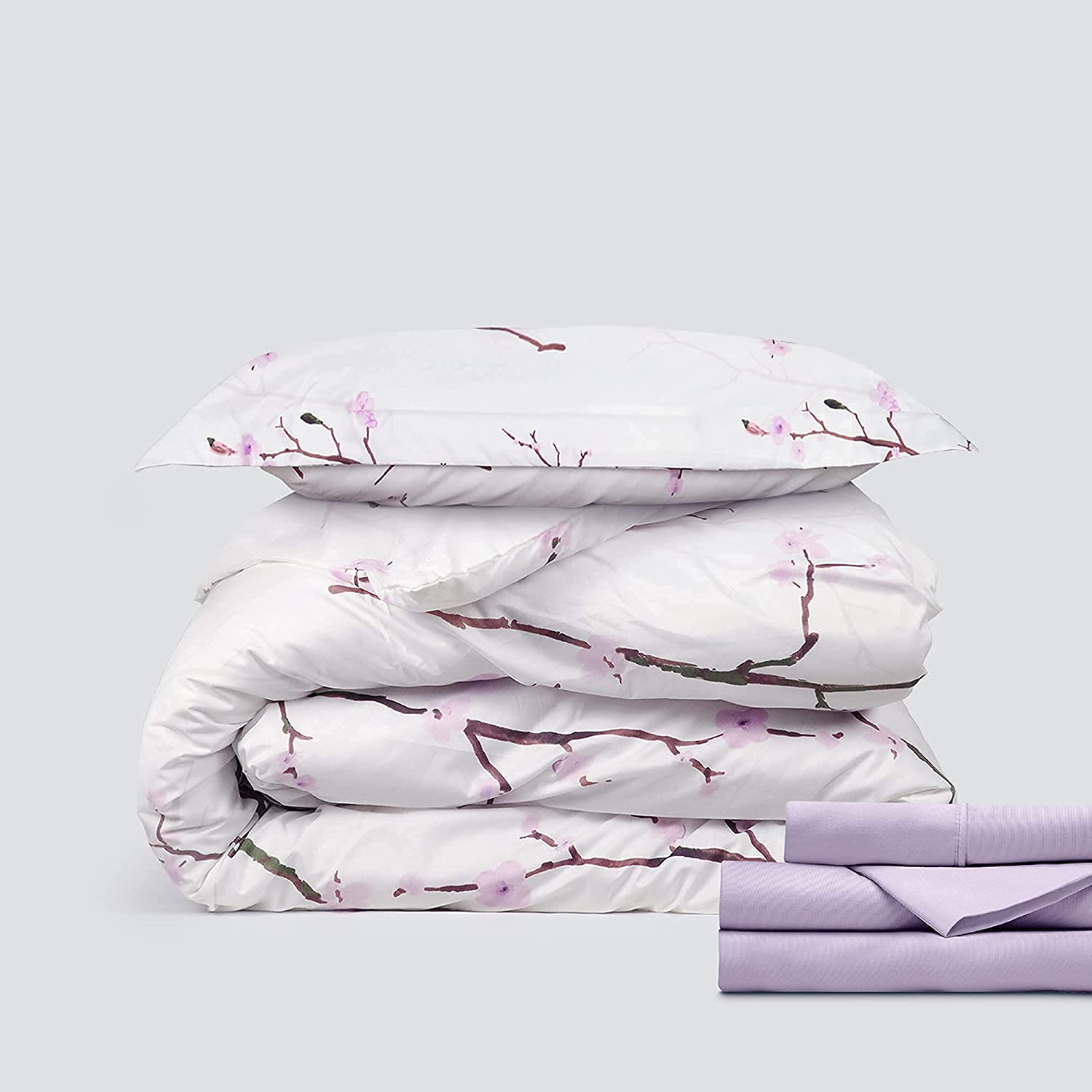 Price:$29.39 Classic Microfiber Bedding Bundle - 3 Piece Sheet Set (Twin, Lavender) & 2 Piece Microfiber Duvet Set (Twin, Floral - Lavender) : Home & Kitchen