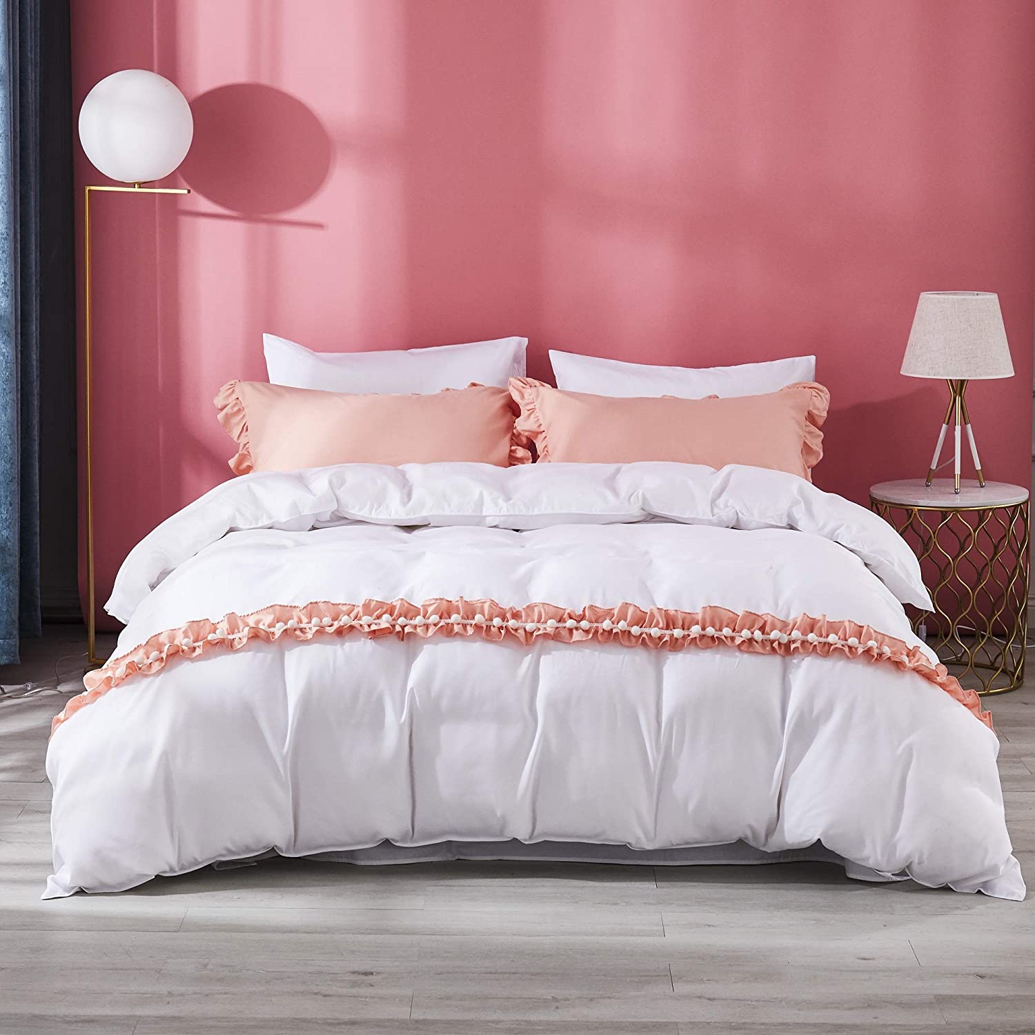 Price:$48.99 Princess Bedding Butterfly Bowtie Girls Bedroom Duvet Cover Set Hyperallergic Home Decor Cute Pinkish Shabby 3pcs,Orange,Twin : Home & Kitchen