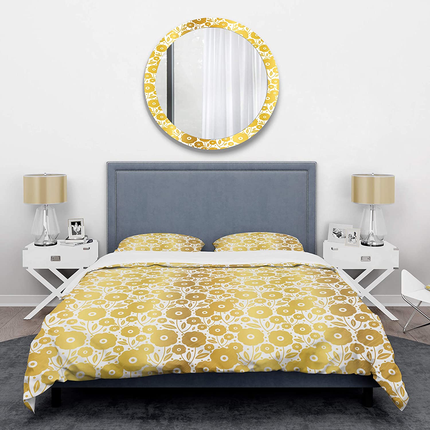 Floral I ' Mid-Century Modern Duvet Cover Set : Home & Kitchen