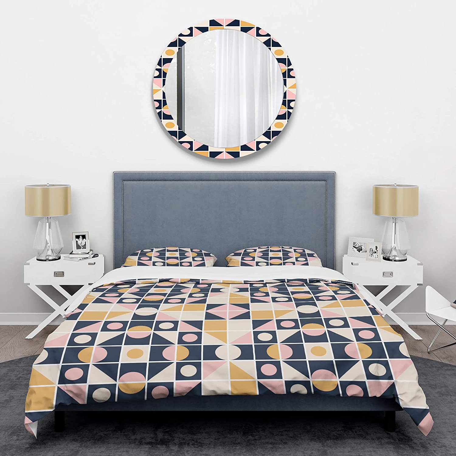 Price:$120.04 'Geometrical Retro Design I' Mid-Century Modern Duvet Cover Set : Home & Kitchen