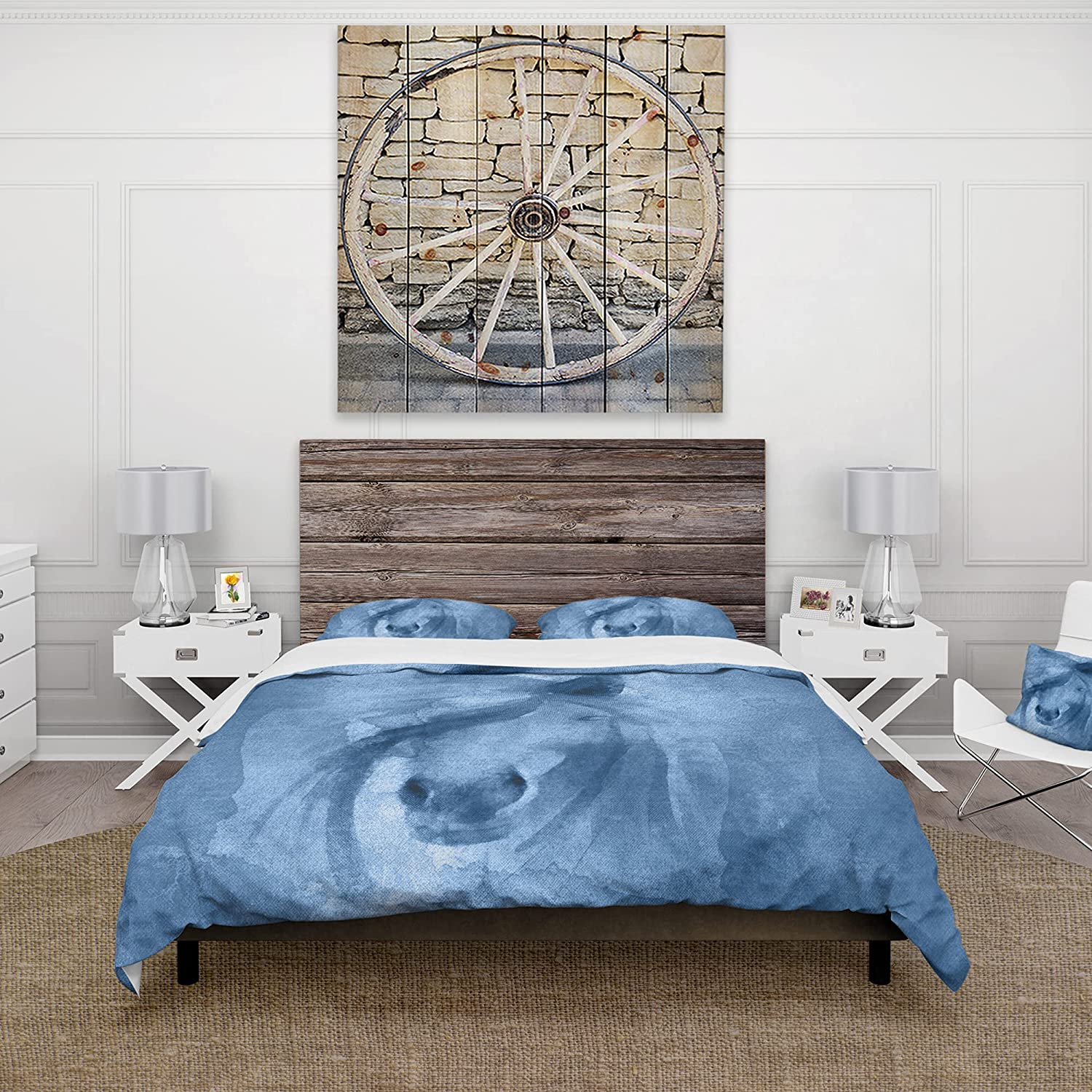 Price:$109.78 'Farmhouse Horse XI' Farmhouse Duvet Cover Set : Home & Kitchen